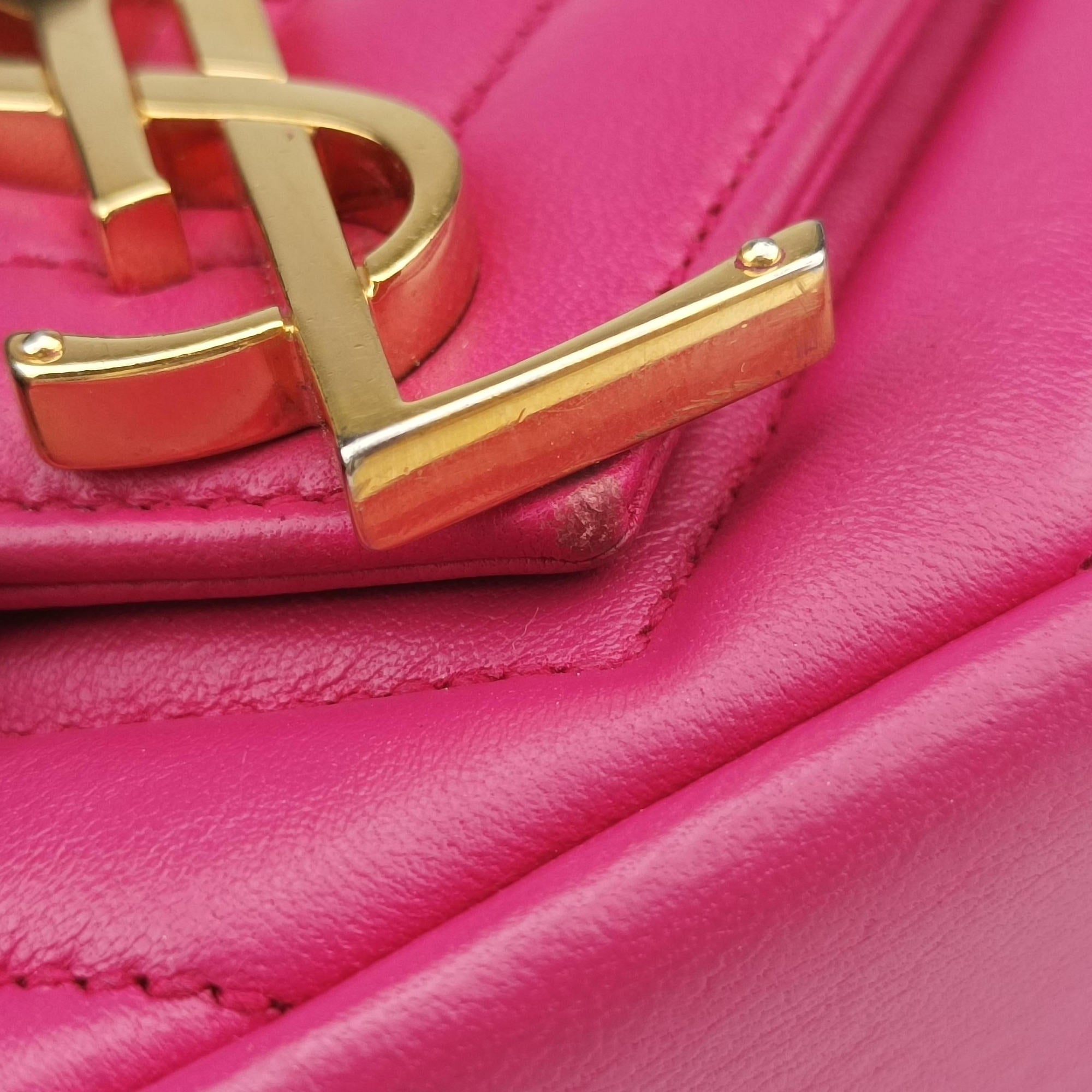 Pre-owned Yves Saint Laurent Baby Chai Pink Leather 399289 shoulderbag | stylenewstar