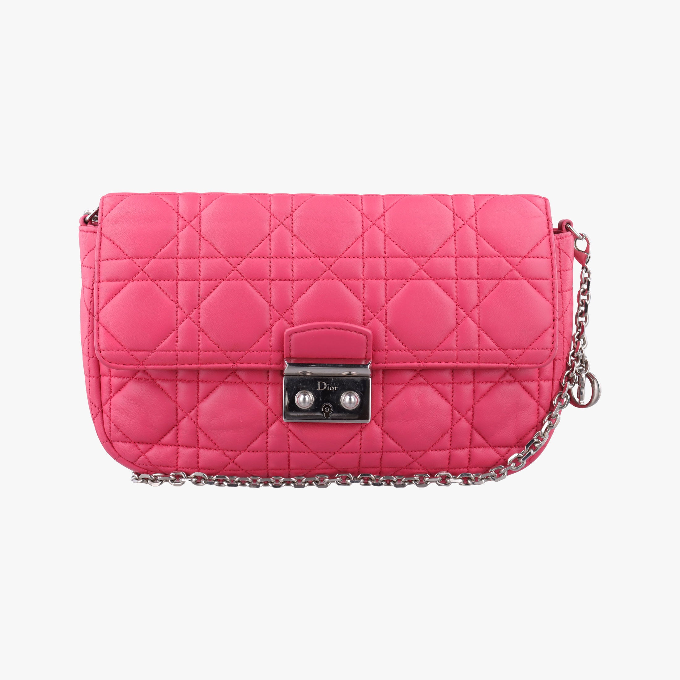 Secondhand Christian Dior Miss Dior CANNAGE New Lock Rose lambskin  shoulderbag | stylenewstar