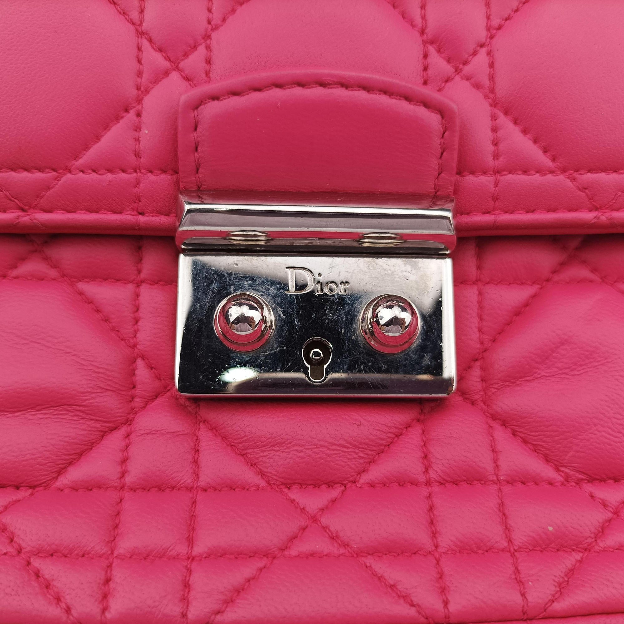 Secondhand Christian Dior Miss Dior CANNAGE New Lock Rose lambskin  shoulderbag | stylenewstar