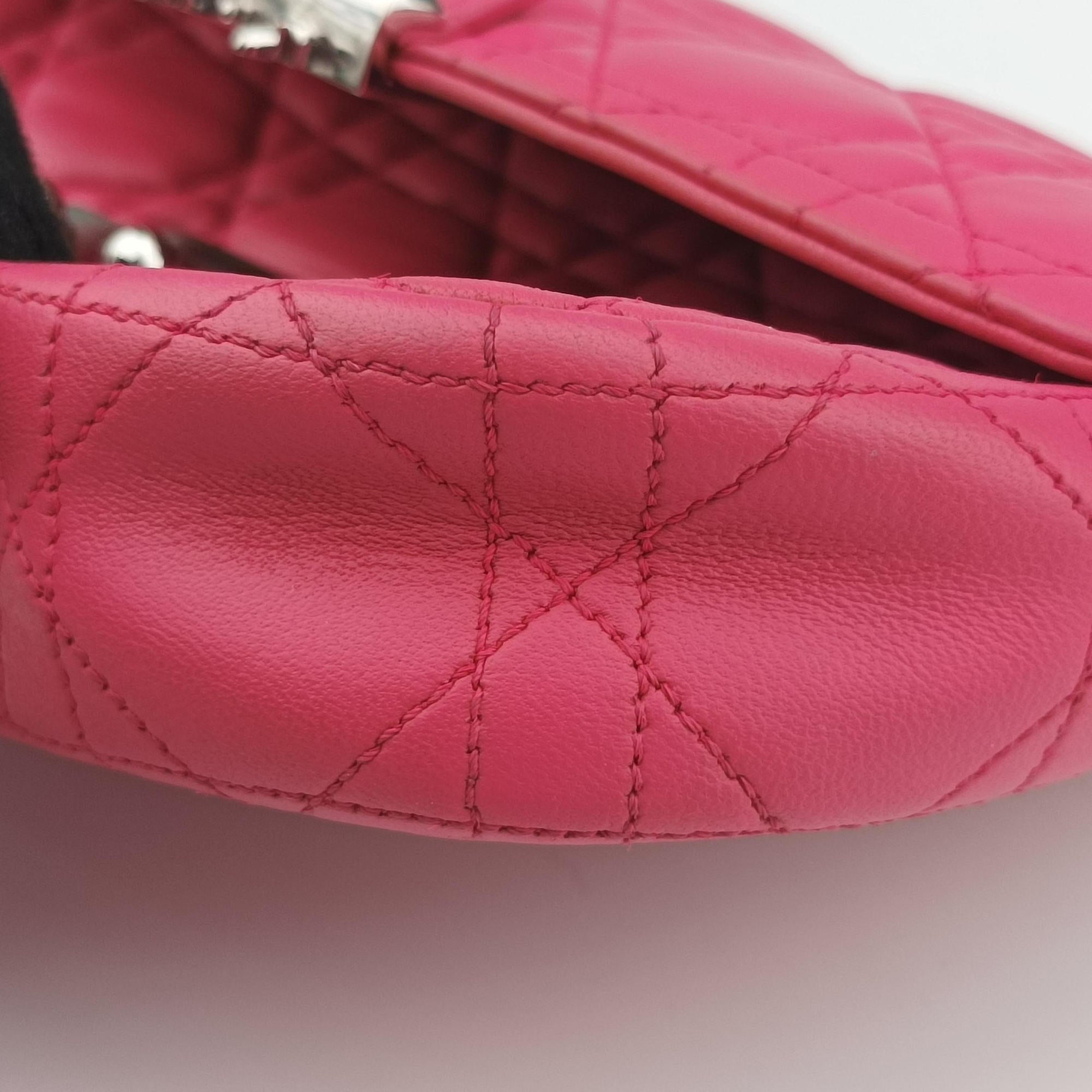 Secondhand Christian Dior Miss Dior CANNAGE New Lock Rose lambskin  shoulderbag | stylenewstar
