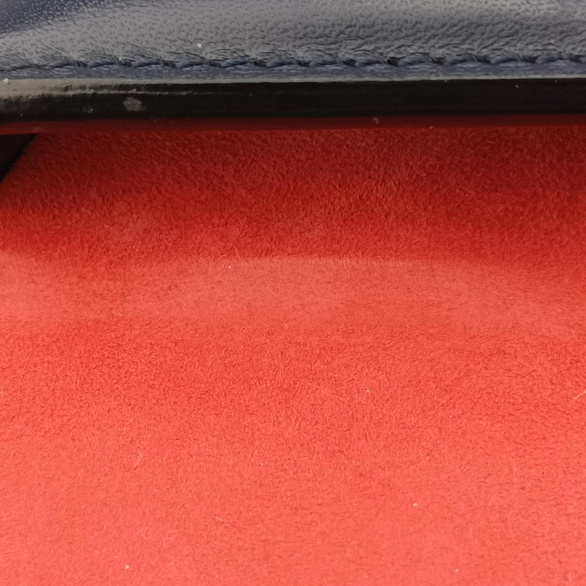 Pre-owned Loewe Barcelona Navy×Red Suede×leather  shoulderbag | stylenewstar