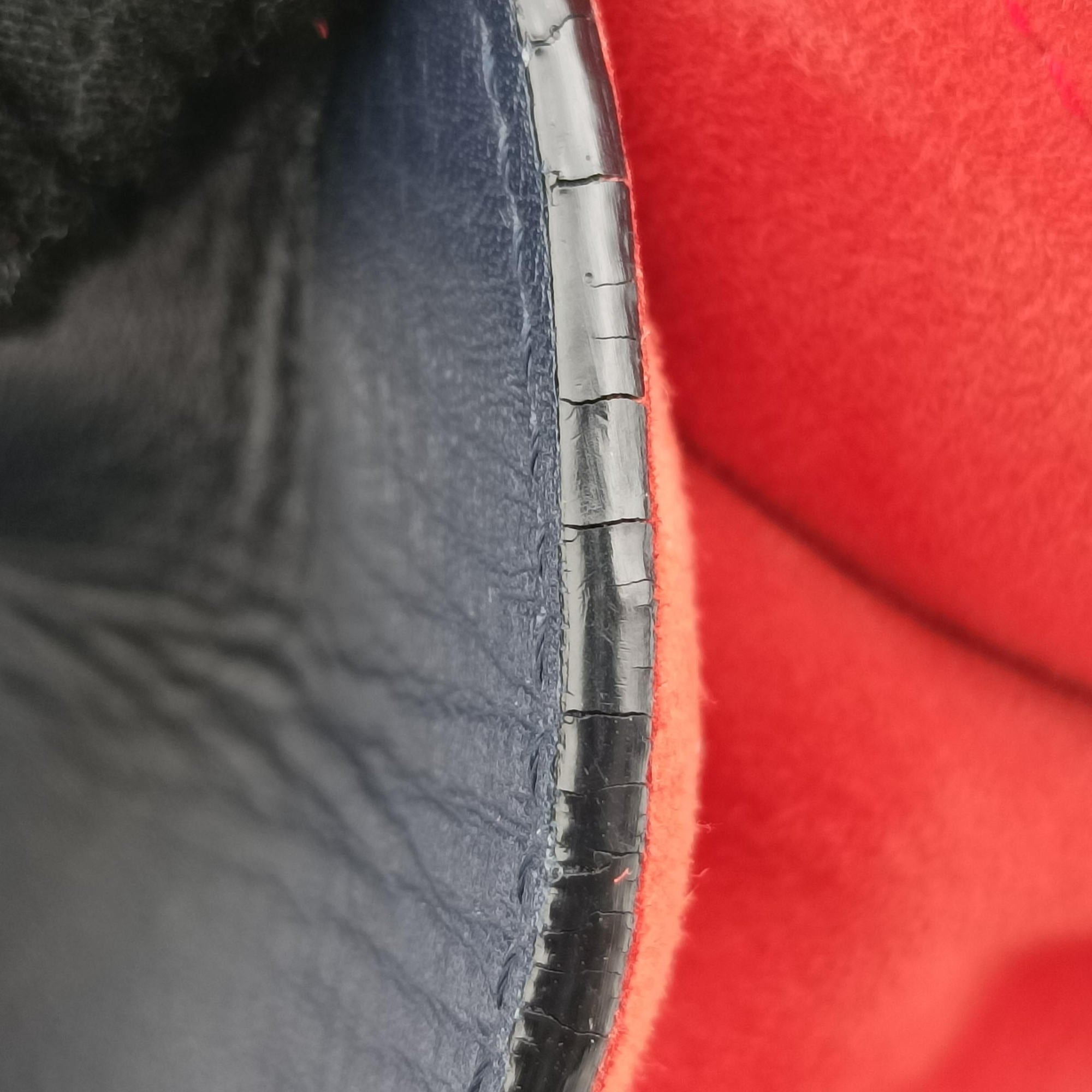 Pre-owned Loewe Barcelona Navy×Red Suede×leather  shoulderbag | stylenewstar