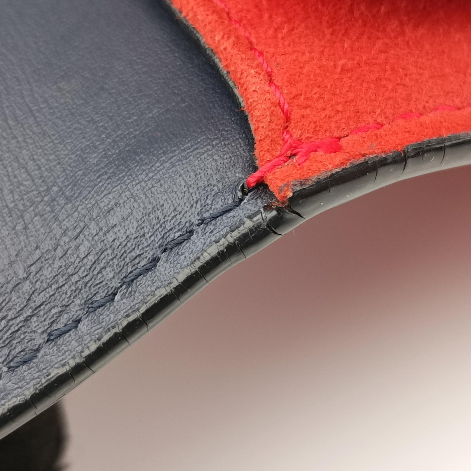 Pre-owned Loewe Barcelona Navy×Red Suede×leather  shoulderbag | stylenewstar