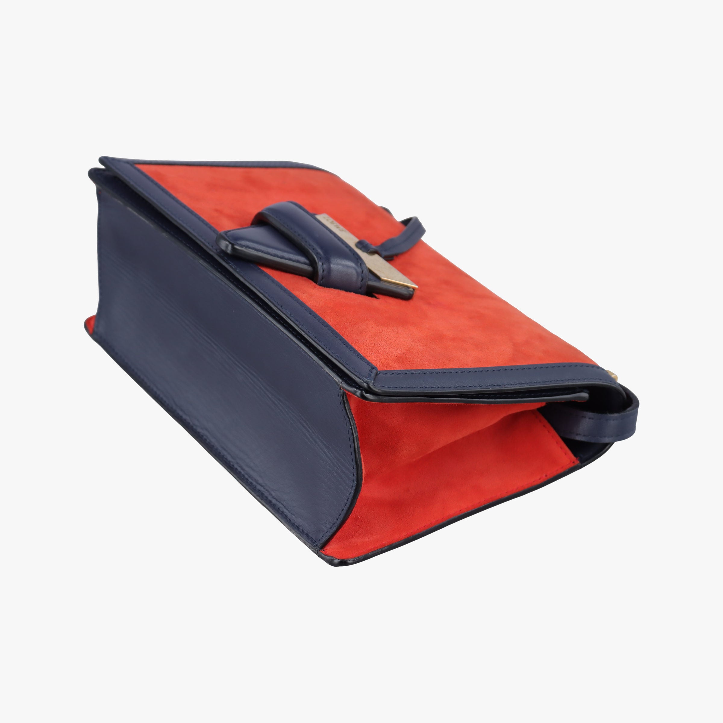 Pre-owned Loewe Barcelona Navy×Red Suede×leather  shoulderbag | stylenewstar