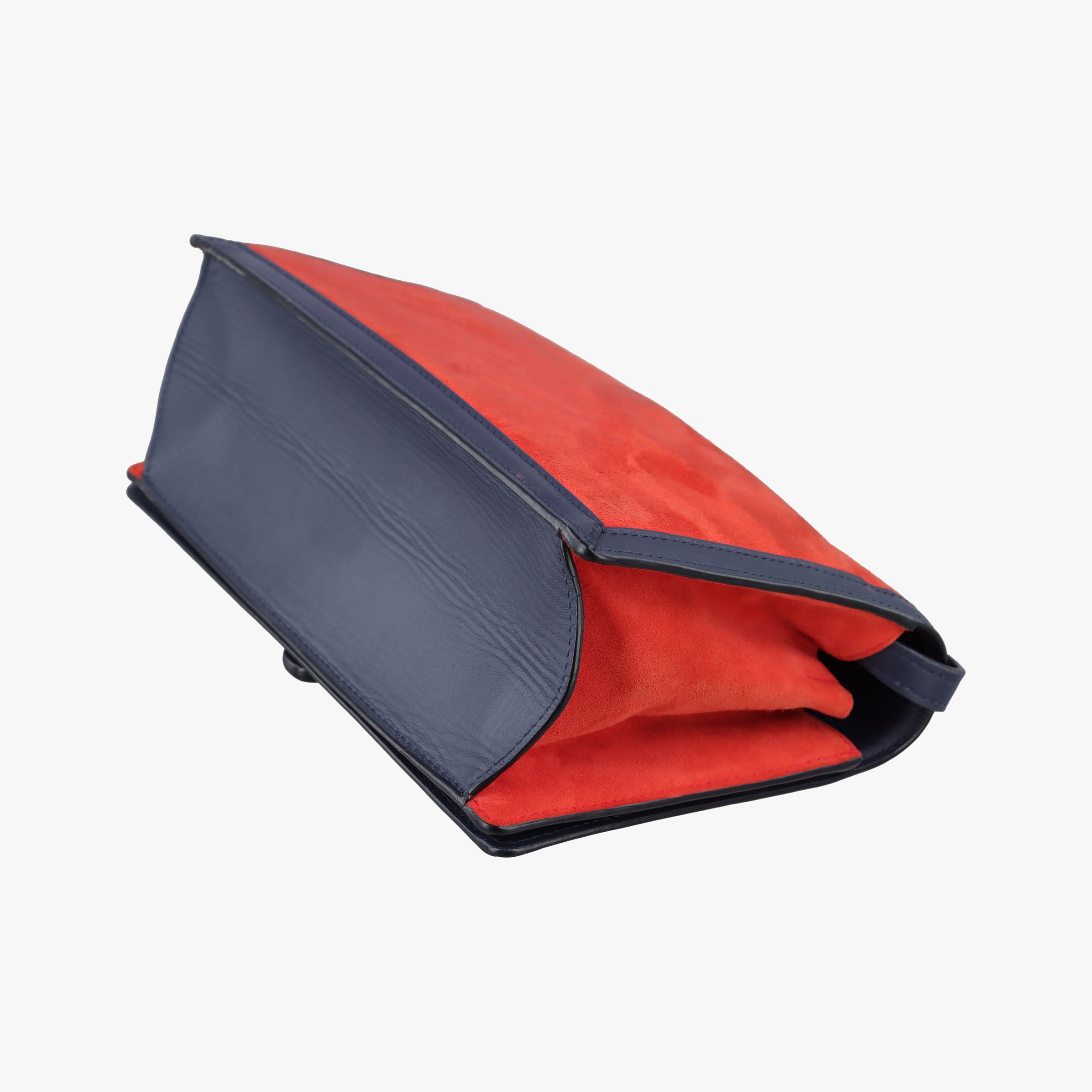 Pre-owned Loewe Barcelona Navy×Red Suede×leather  shoulderbag | stylenewstar