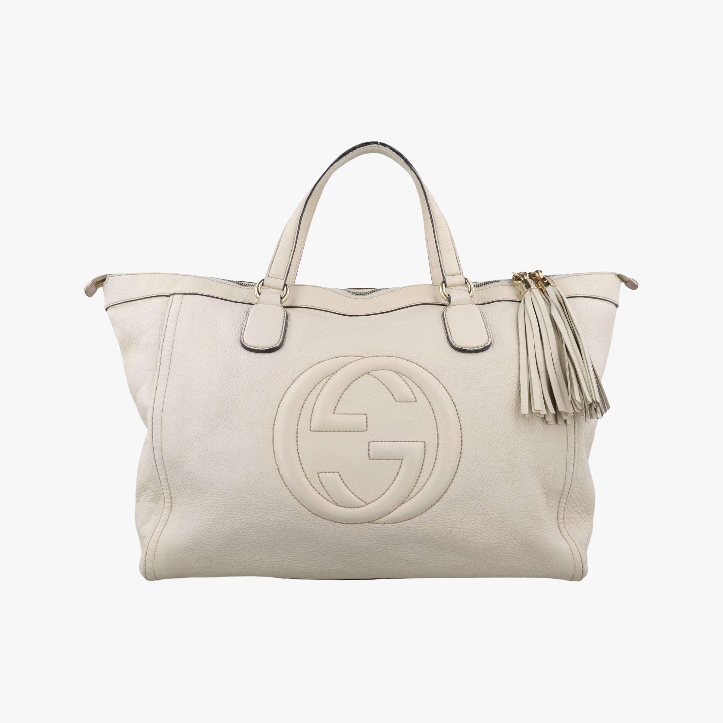 Pre-owned Gucci Soho White Leather 282306 handbag | stylenewstar