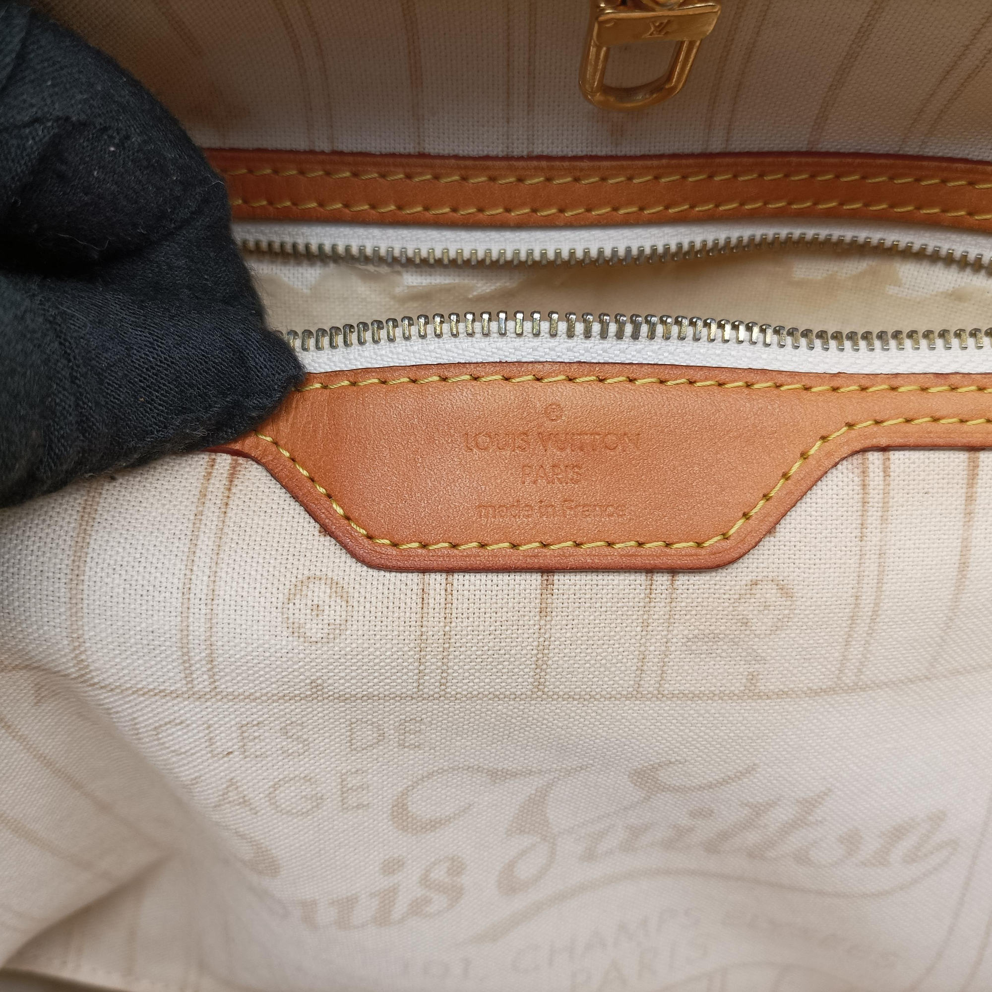 Secondhand Louis Vuitton NEVERFULL MM AZUR Damier Canvas N51107 shoulderbag | stylenewstar