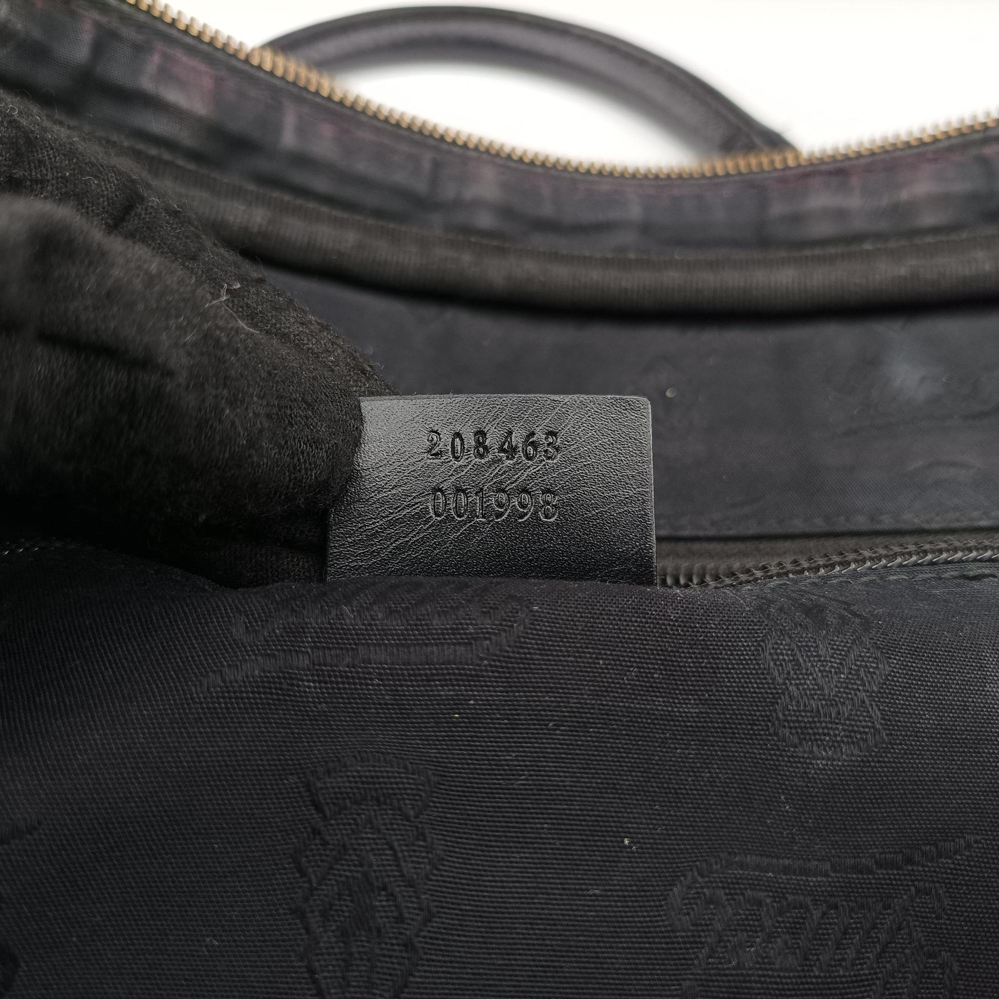 Pre-owned Gucci GG Imprime Briefcase Black PVC coated canvas×Leather 208463 shoulderbag | stylenewstar