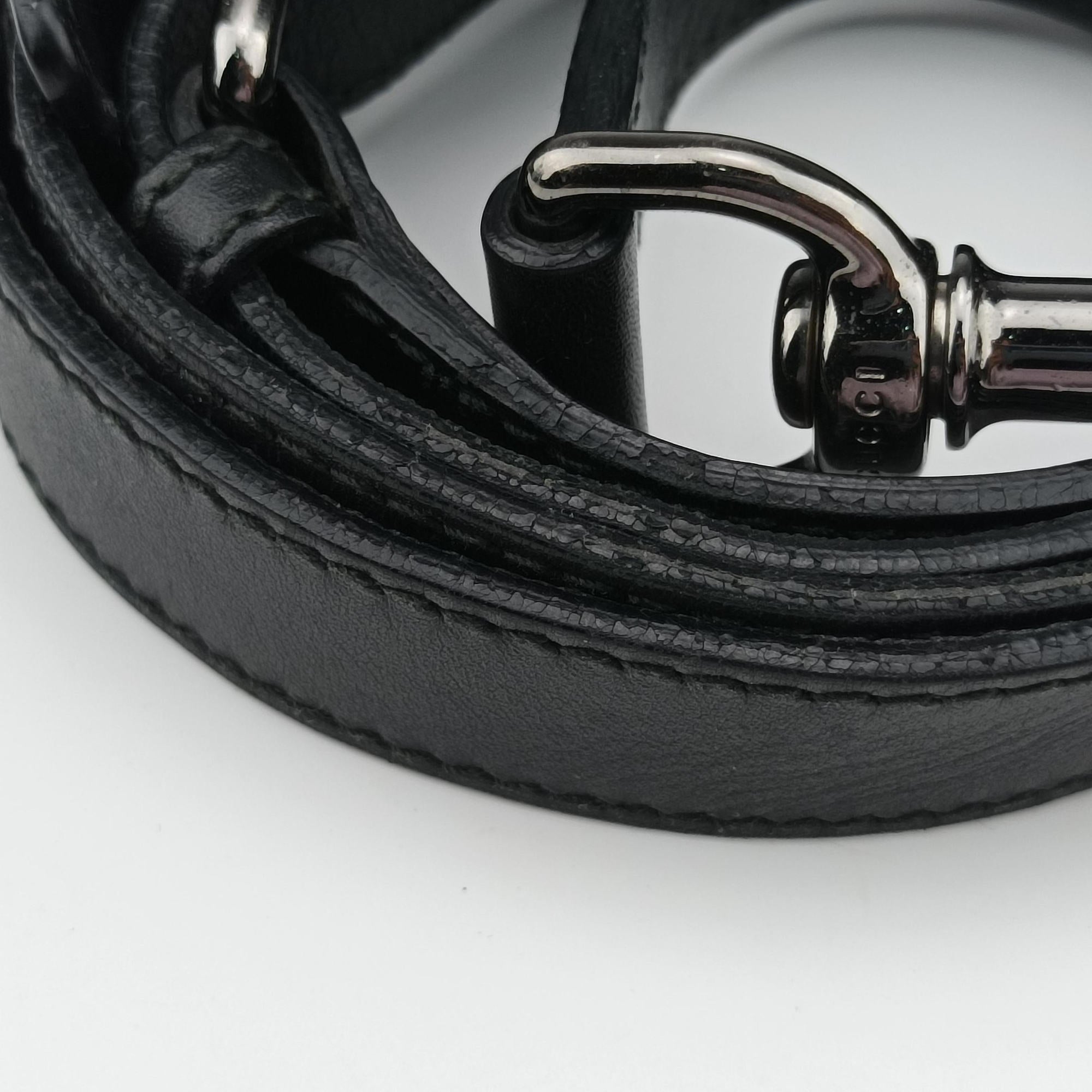 Pre-owned Gucci GG Imprime Briefcase Black PVC coated canvas×Leather 208463 shoulderbag | stylenewstar