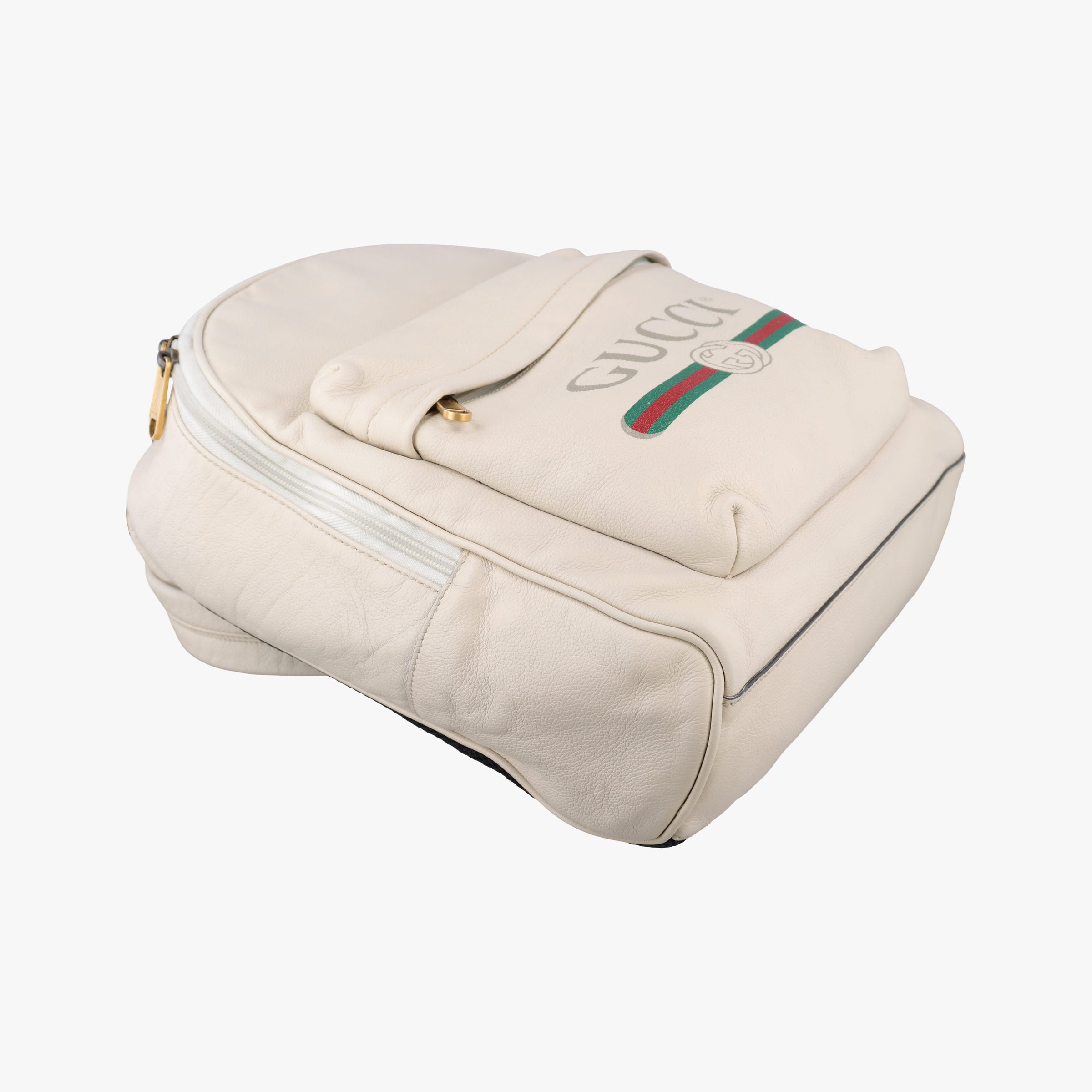 Pre-owned Gucci GUCCI Print White Leather 547834 backpack/rucksack | stylenewstar