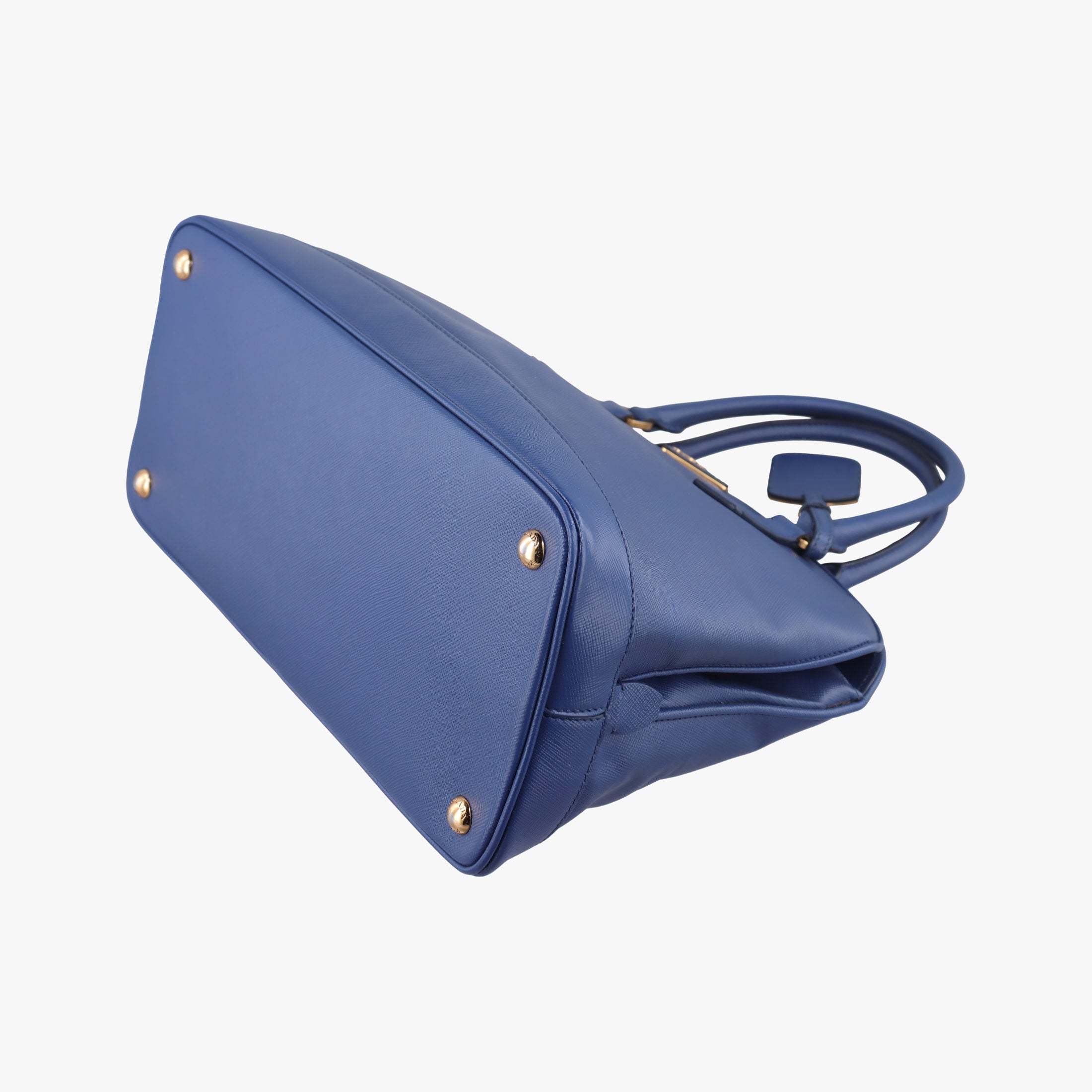 Pre-owned Prada Promenade Blue SAFFIANO Leather BN2558 handbag | stylenewstar