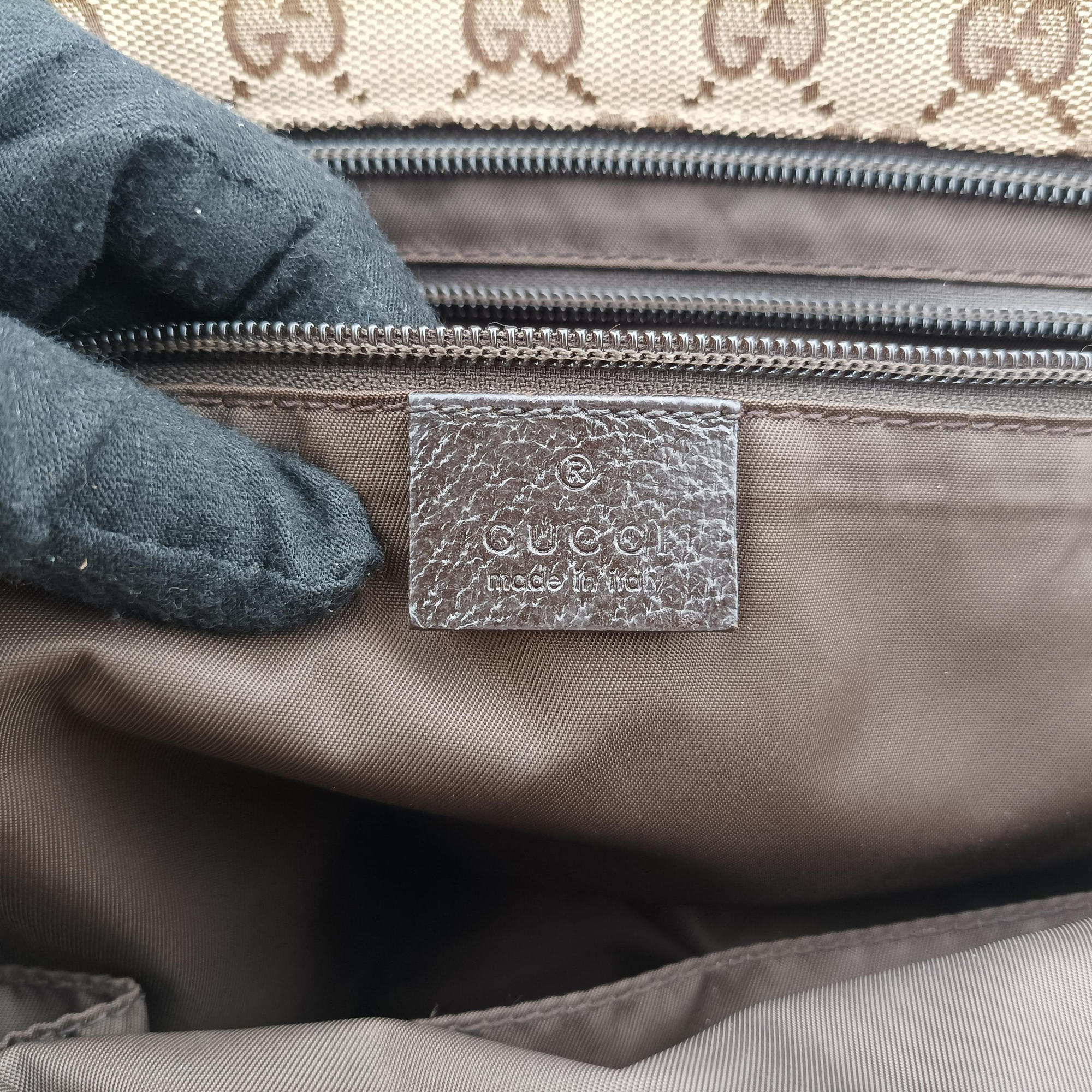 Pre-owned Gucci GG Supreme Sherry Line Beige x Red x Green Canvas×Leather 155524 shoulderbag | stylenewstar