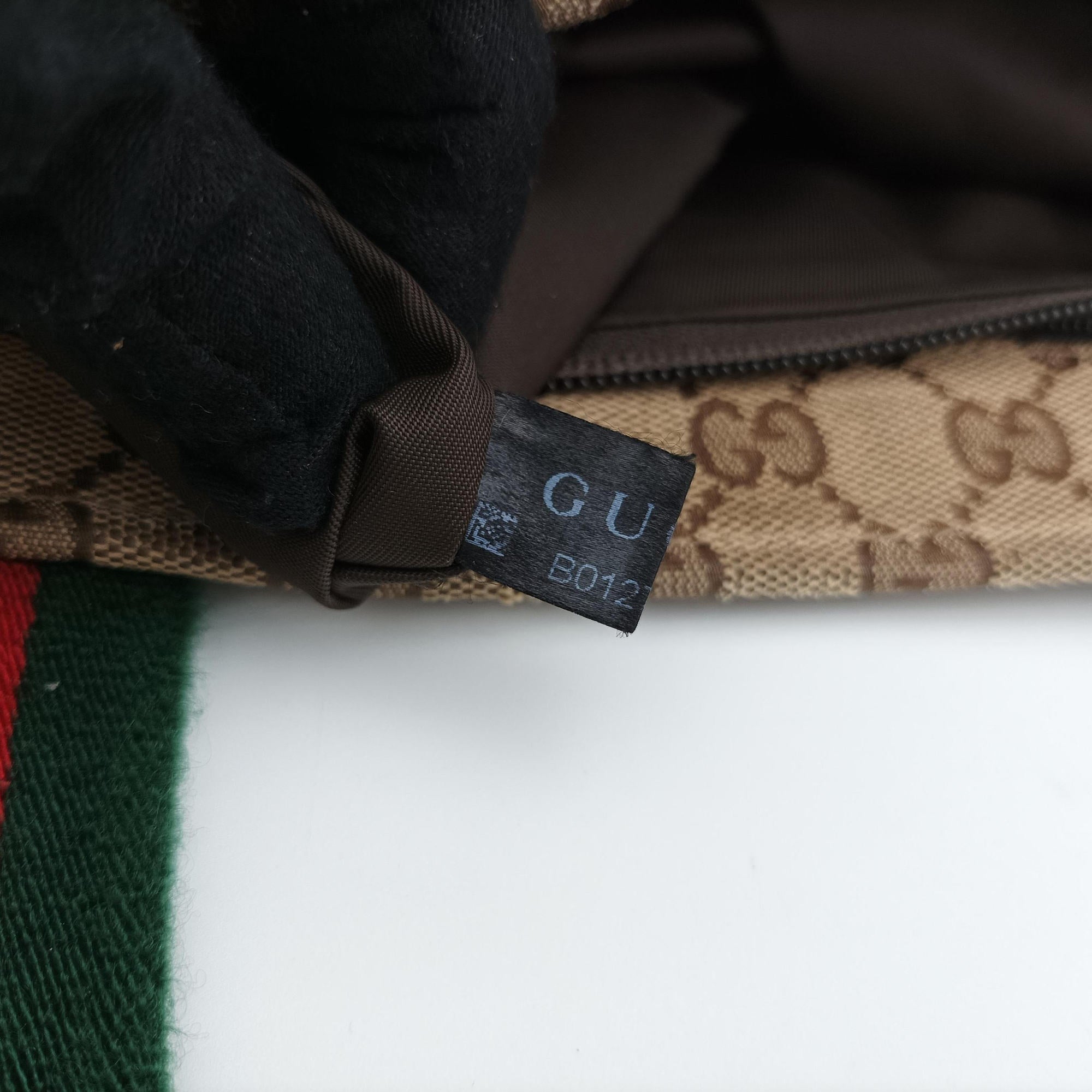 Pre-owned Gucci GG Supreme Sherry Line Beige x Red x Green Canvas×Leather 155524 shoulderbag | stylenewstar