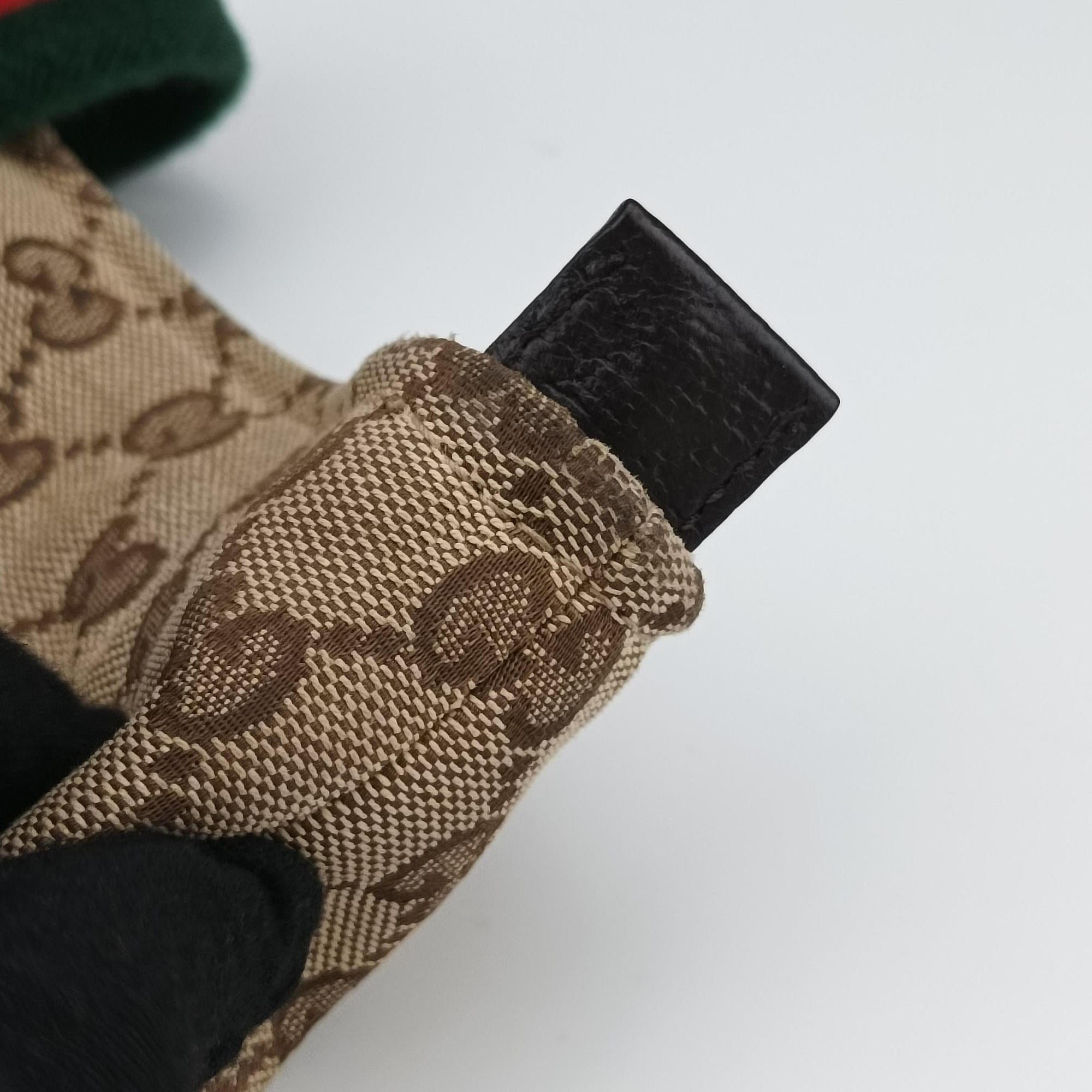 Pre-owned Gucci GG Supreme Sherry Line Beige x Red x Green Canvas×Leather 155524 shoulderbag | stylenewstar
