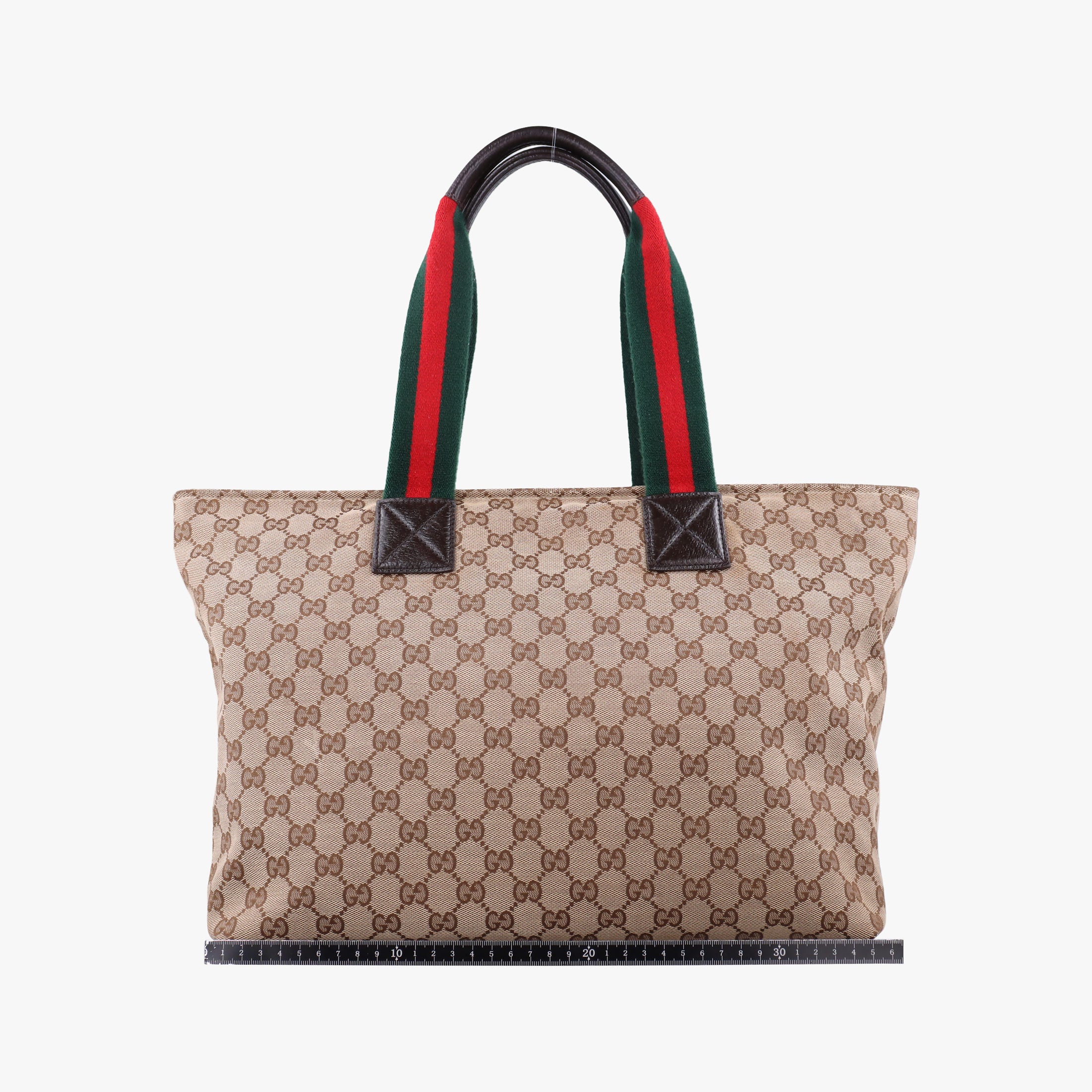 Pre-owned Gucci GG Supreme Sherry Line Beige x Red x Green Canvas×Leather 155524 shoulderbag | stylenewstar