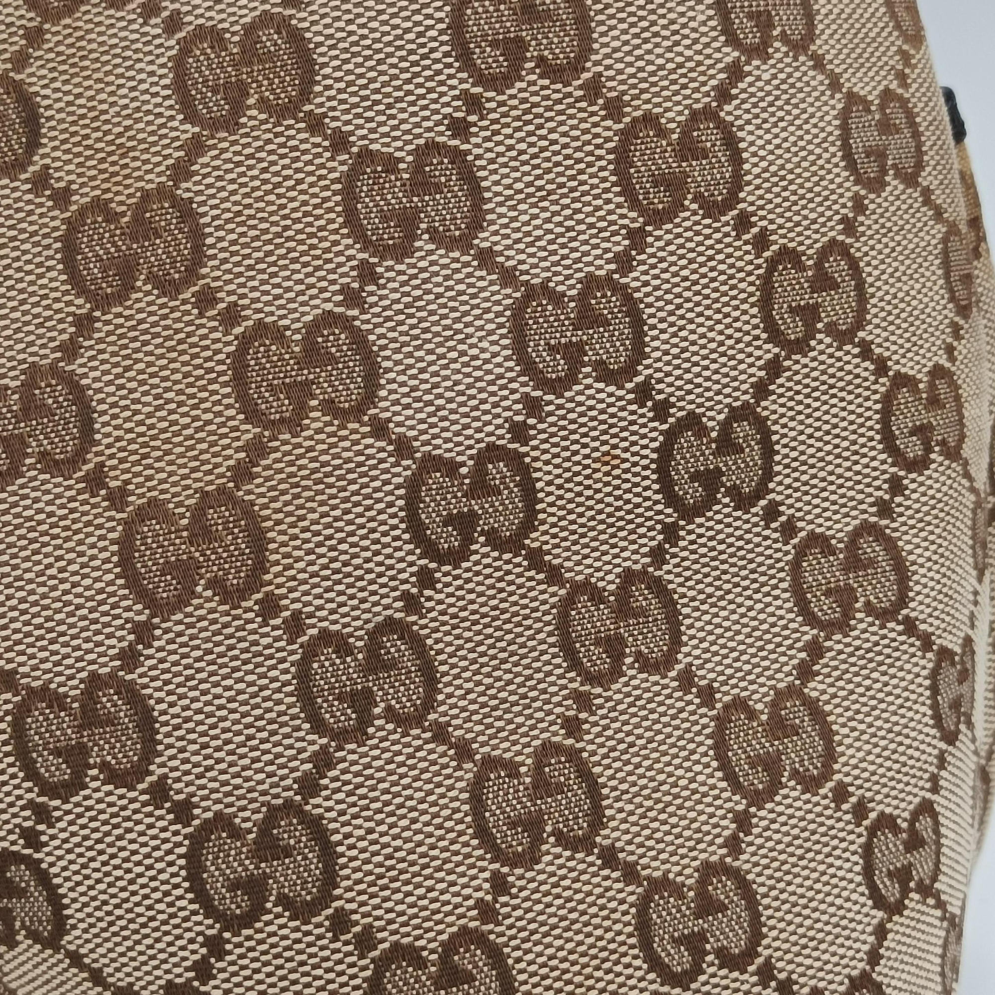 Pre-owned Gucci GG Supreme Sherry Line Beige x Red x Green Canvas×Leather 155524 shoulderbag | stylenewstar