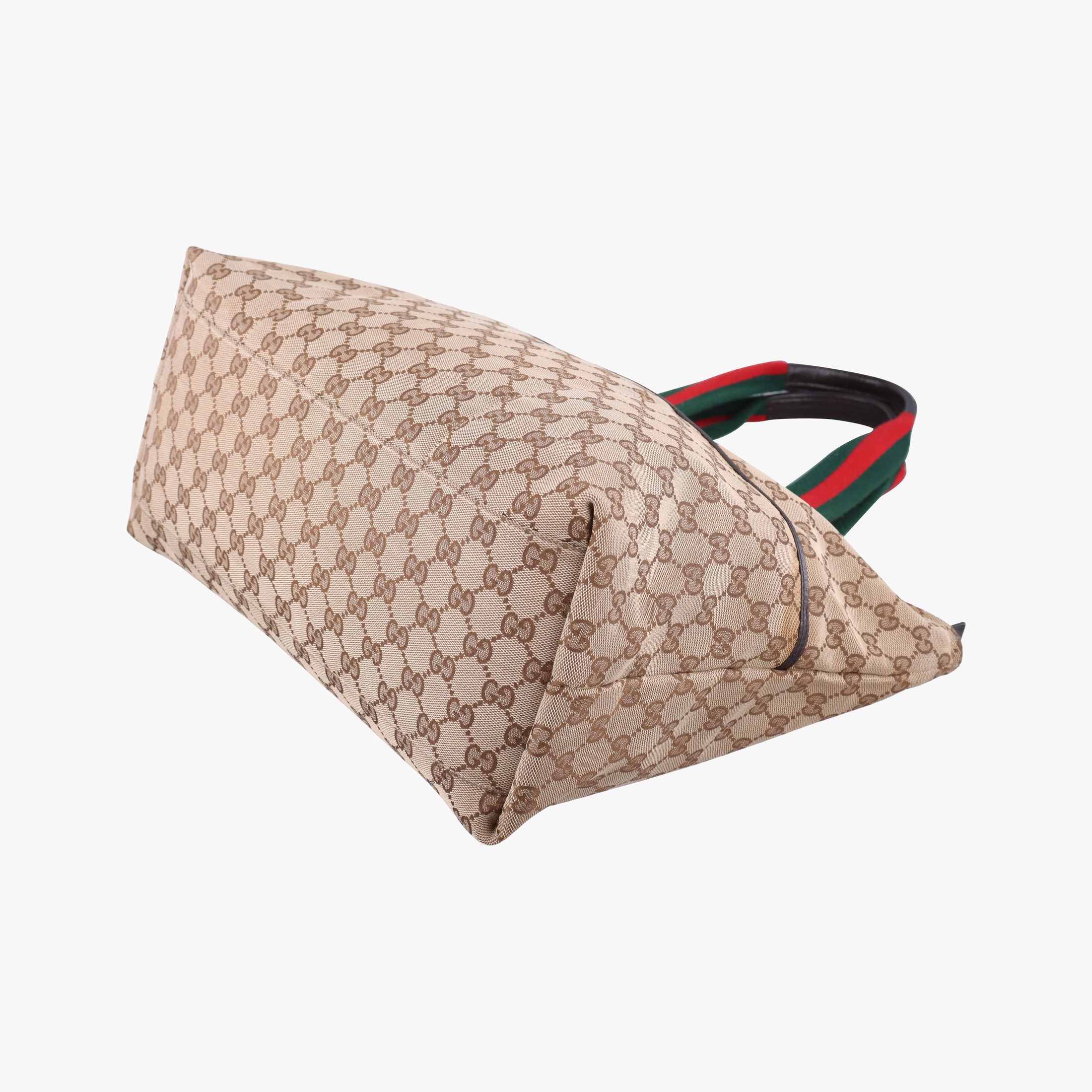 Pre-owned Gucci GG Supreme Sherry Line Beige x Red x Green Canvas×Leather 155524 shoulderbag | stylenewstar