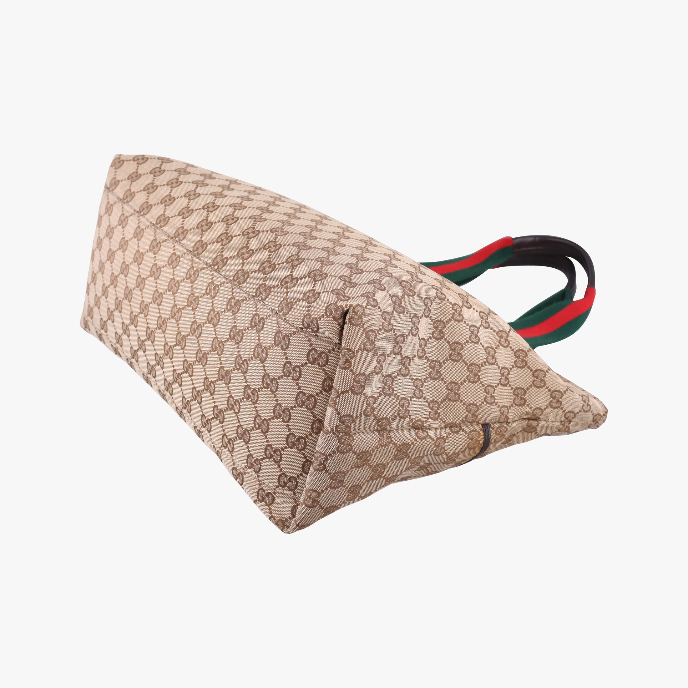 Pre-owned Gucci GG Supreme Sherry Line Beige x Red x Green Canvas×Leather 155524 shoulderbag | stylenewstar