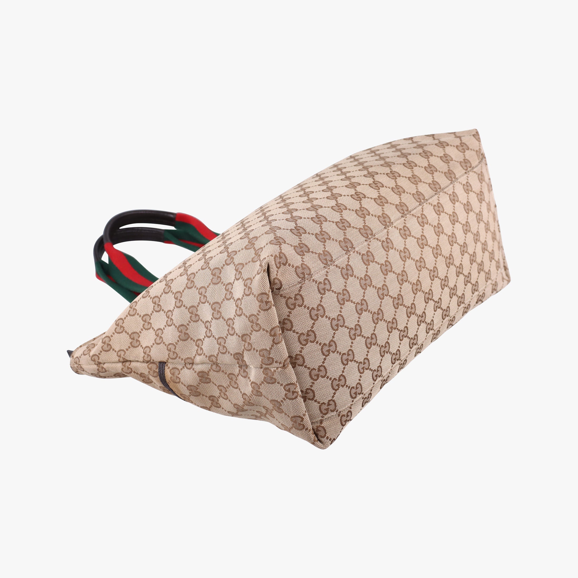 Pre-owned Gucci GG Supreme Sherry Line Beige x Red x Green Canvas×Leather 155524 shoulderbag | stylenewstar