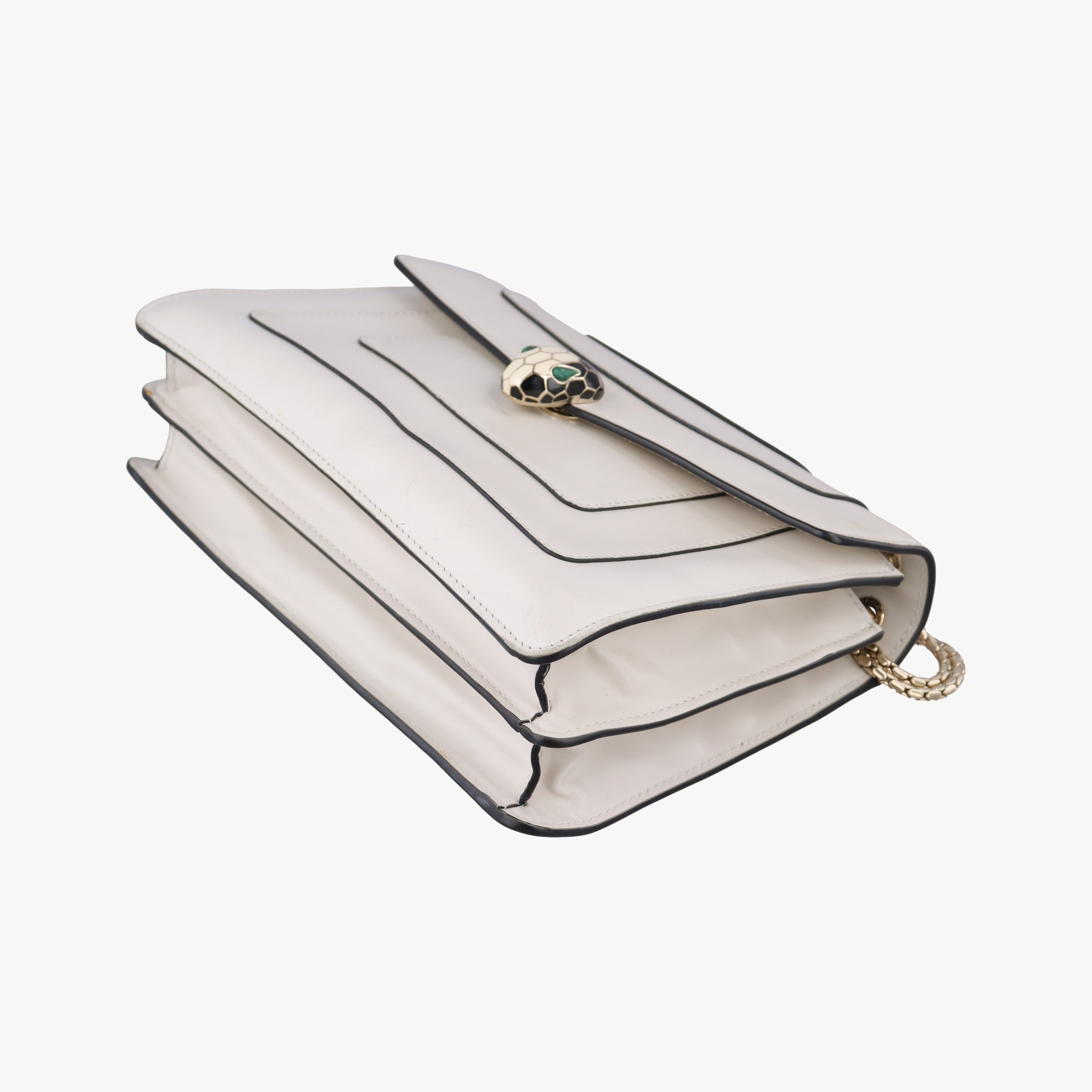 Pre-owned Bvlgari SERPENTI FOREVER White Leather  shoulderbag | stylenewstar