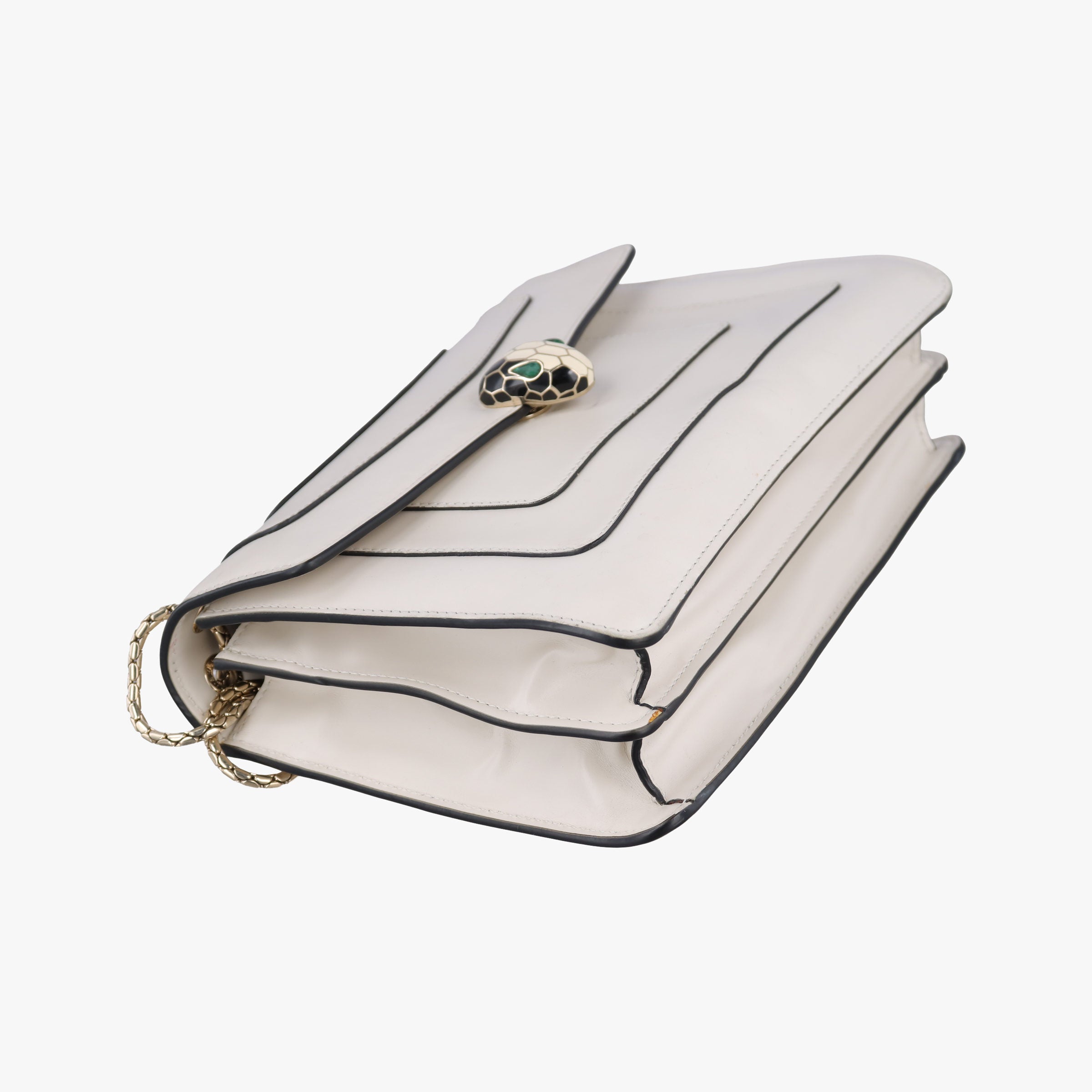 Pre-owned Bvlgari SERPENTI FOREVER White Leather  shoulderbag | stylenewstar