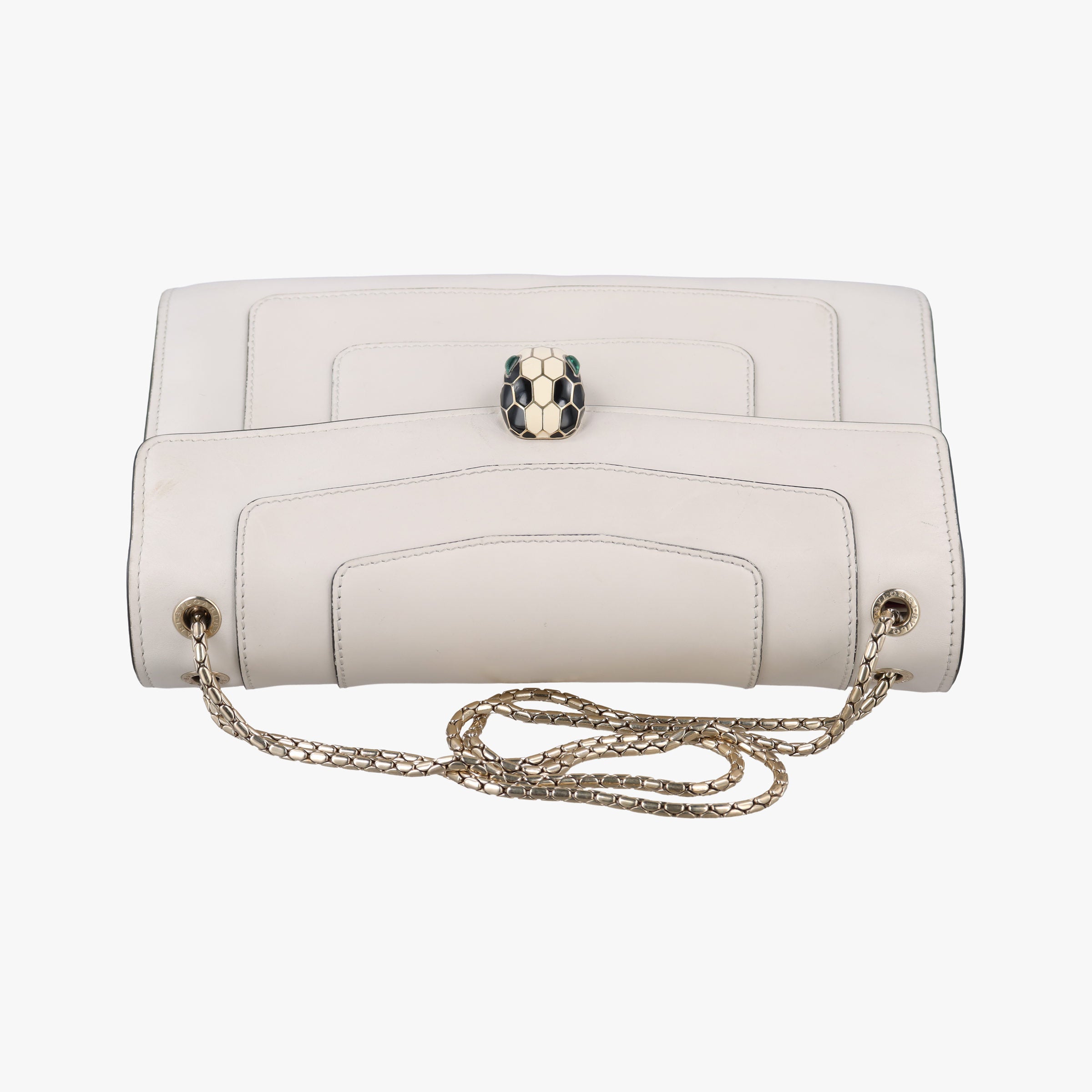 Pre-owned Bvlgari SERPENTI FOREVER White Leather  shoulderbag | stylenewstar