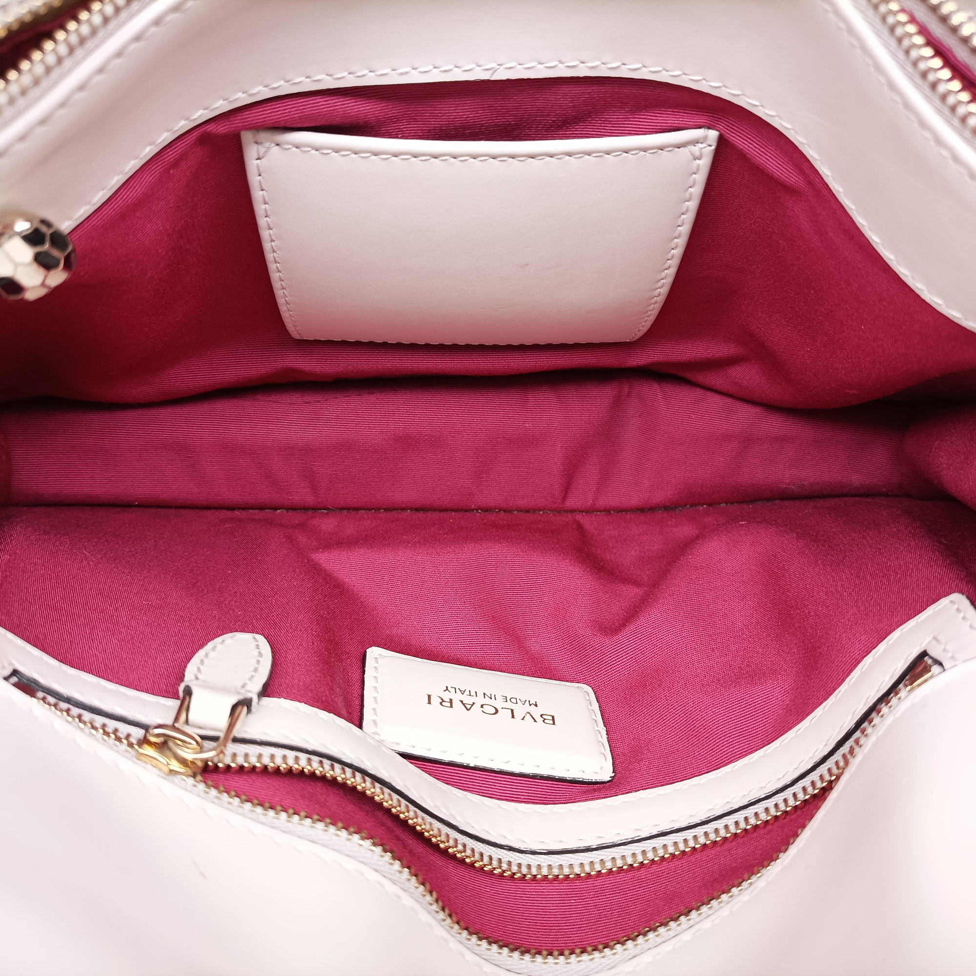 Pre-owned Bvlgari SERPENTI FOREVER White Leather  shoulderbag | stylenewstar