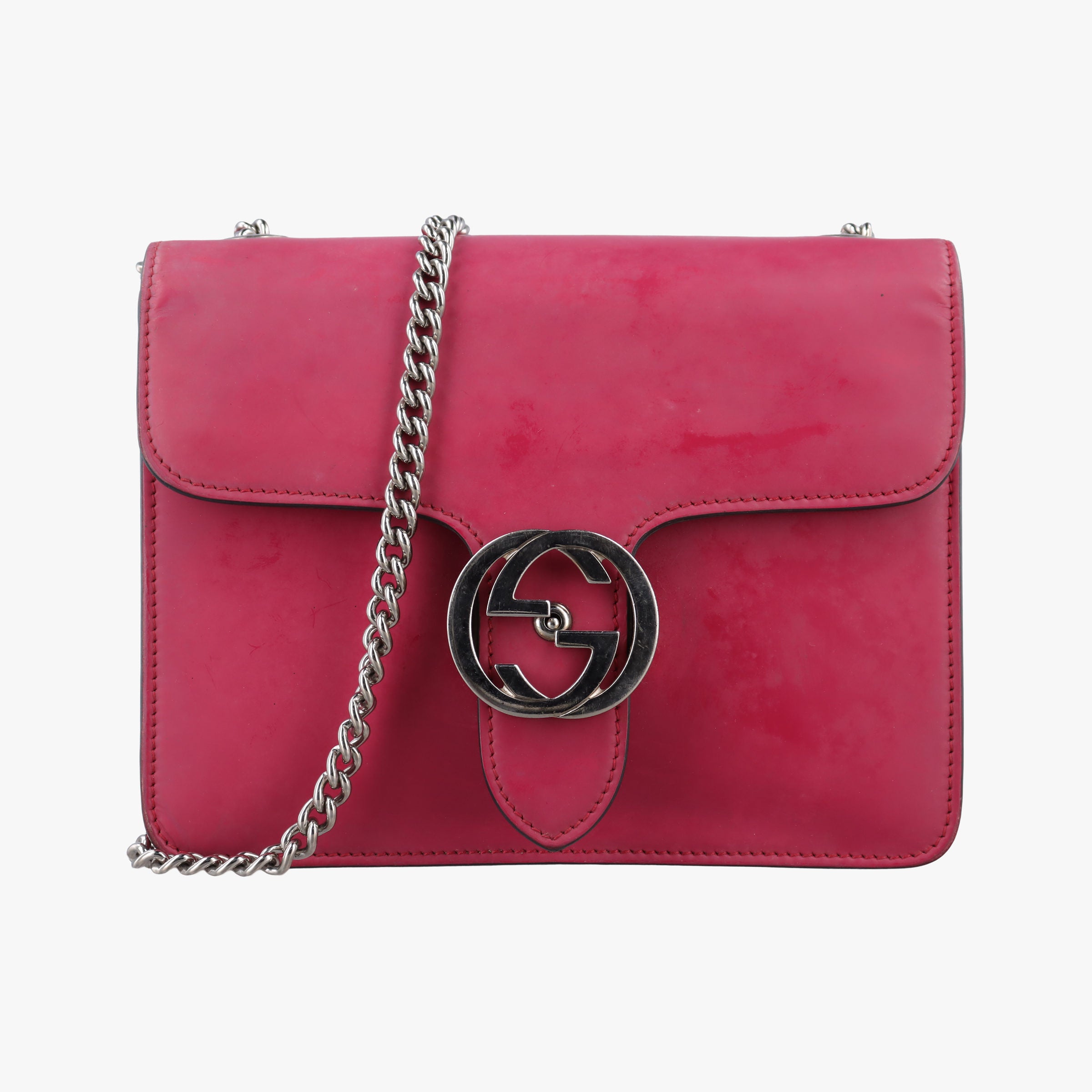 Pre-owned Gucci Interlocking G Rose Patent 387609 shoulderbag | stylenewstar