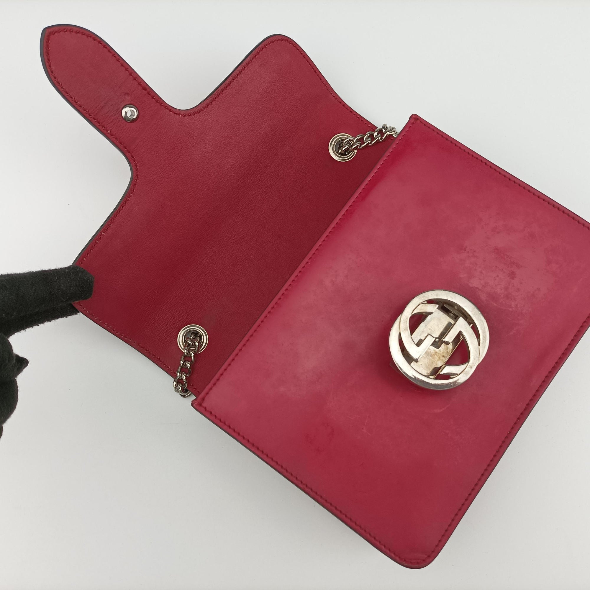 Pre-owned Gucci Interlocking G Rose Patent 387609 shoulderbag | stylenewstar