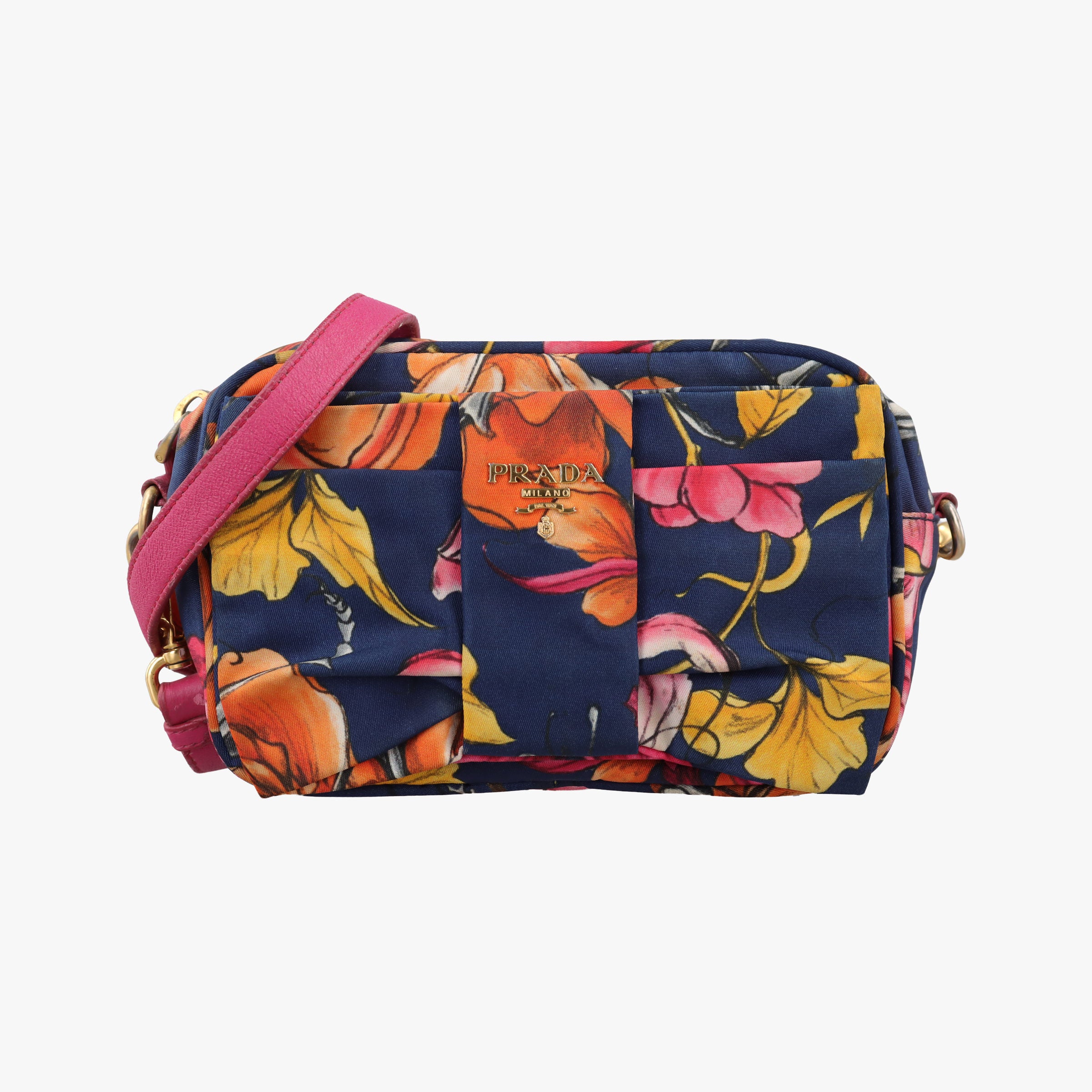 Pre-owned Prada Tessuto Fiocco Multicolour Nylon×Leather 1NF005 shoulderbag | stylenewstar