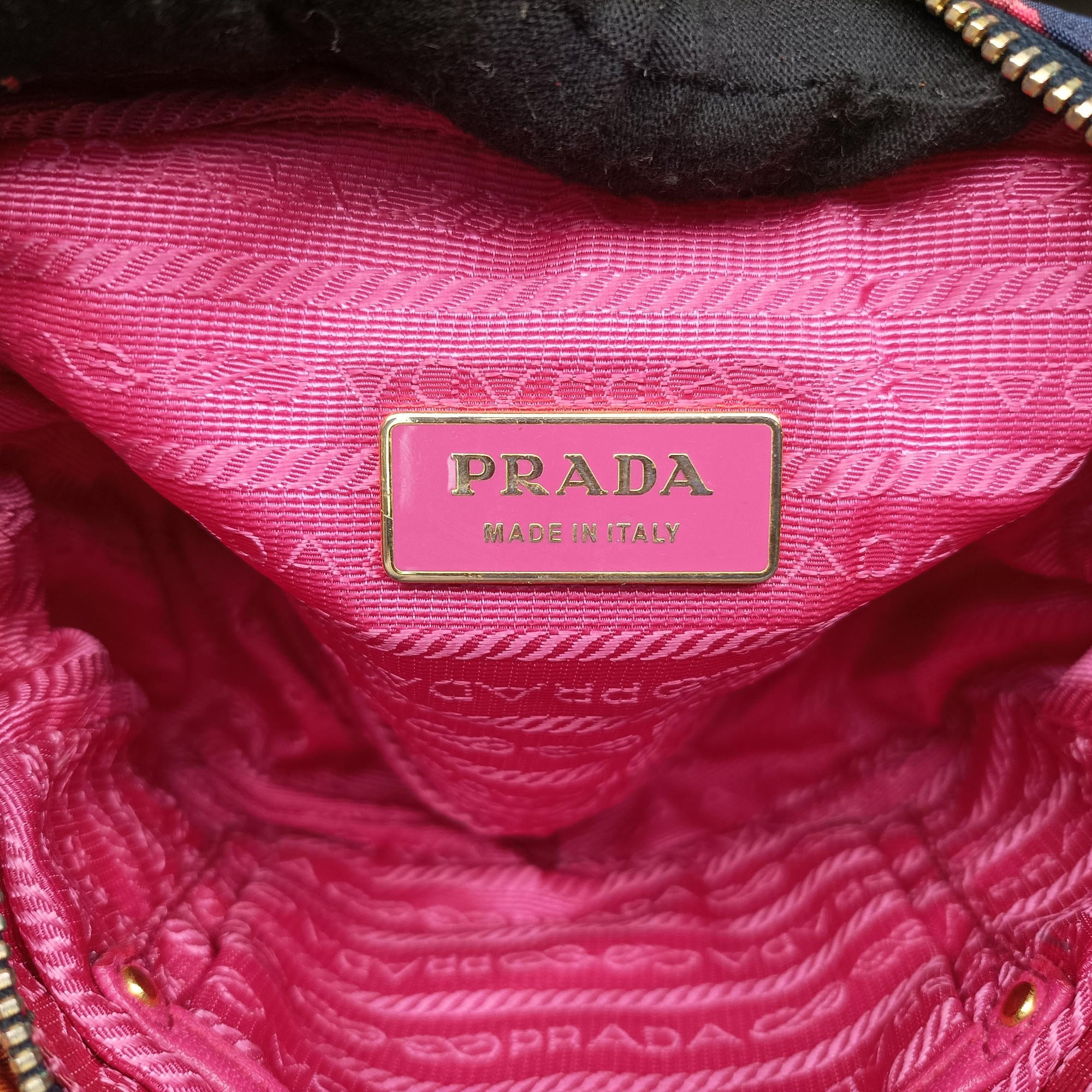 Pre-owned Prada Tessuto Fiocco Multicolour Nylon×Leather 1NF005 shoulderbag | stylenewstar