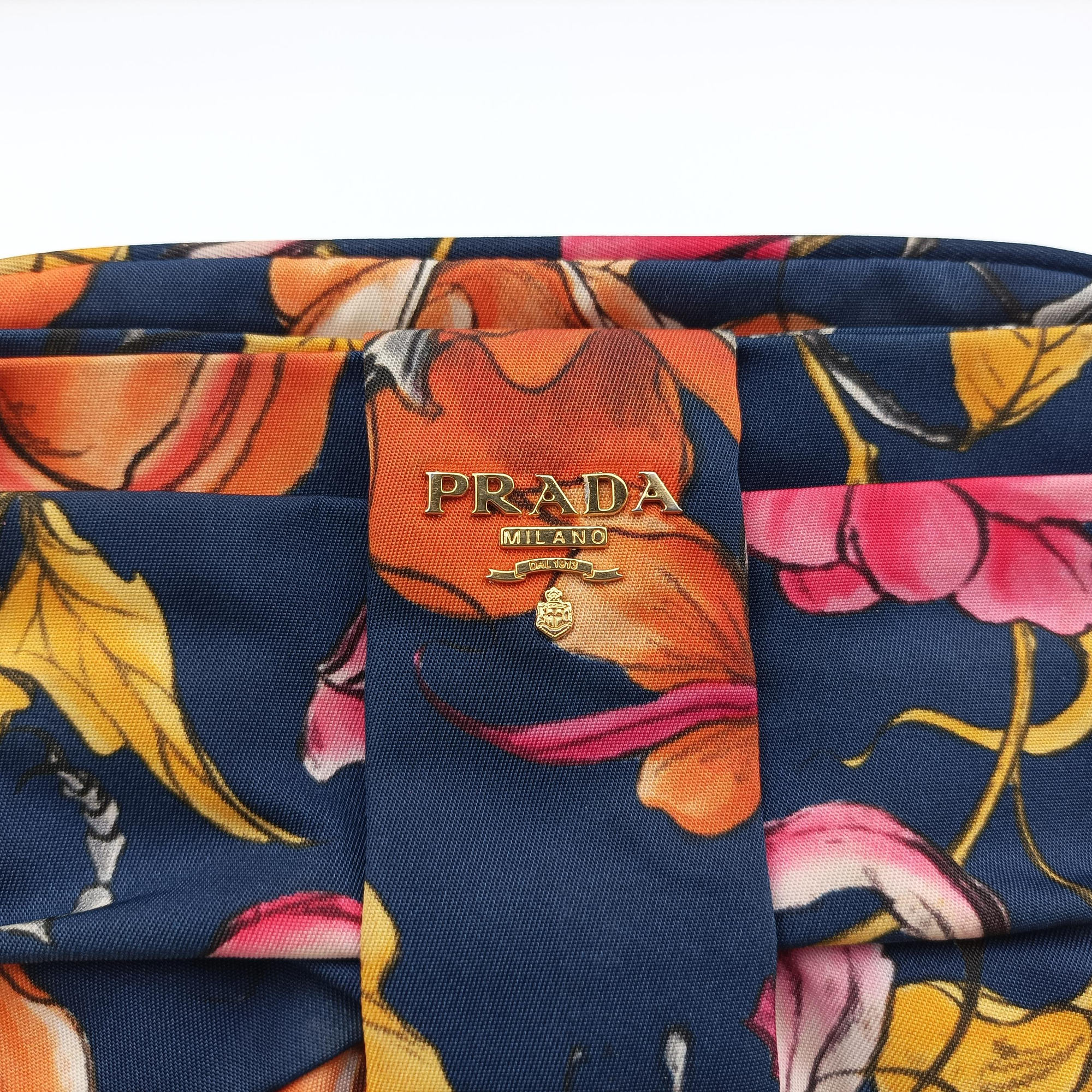Pre-owned Prada Tessuto Fiocco Multicolour Nylon×Leather 1NF005 shoulderbag | stylenewstar