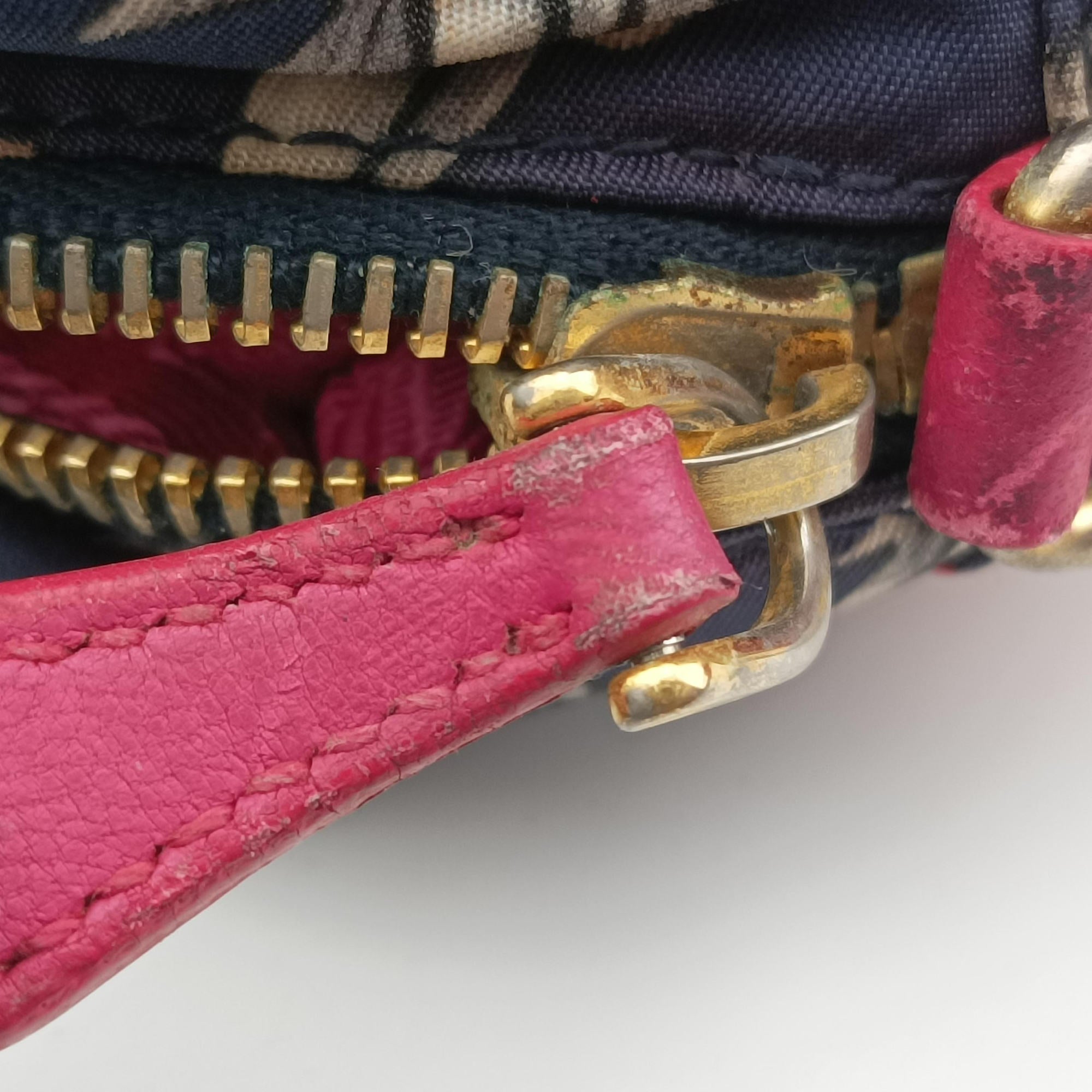 Pre-owned Prada Tessuto Fiocco Multicolour Nylon×Leather 1NF005 shoulderbag | stylenewstar