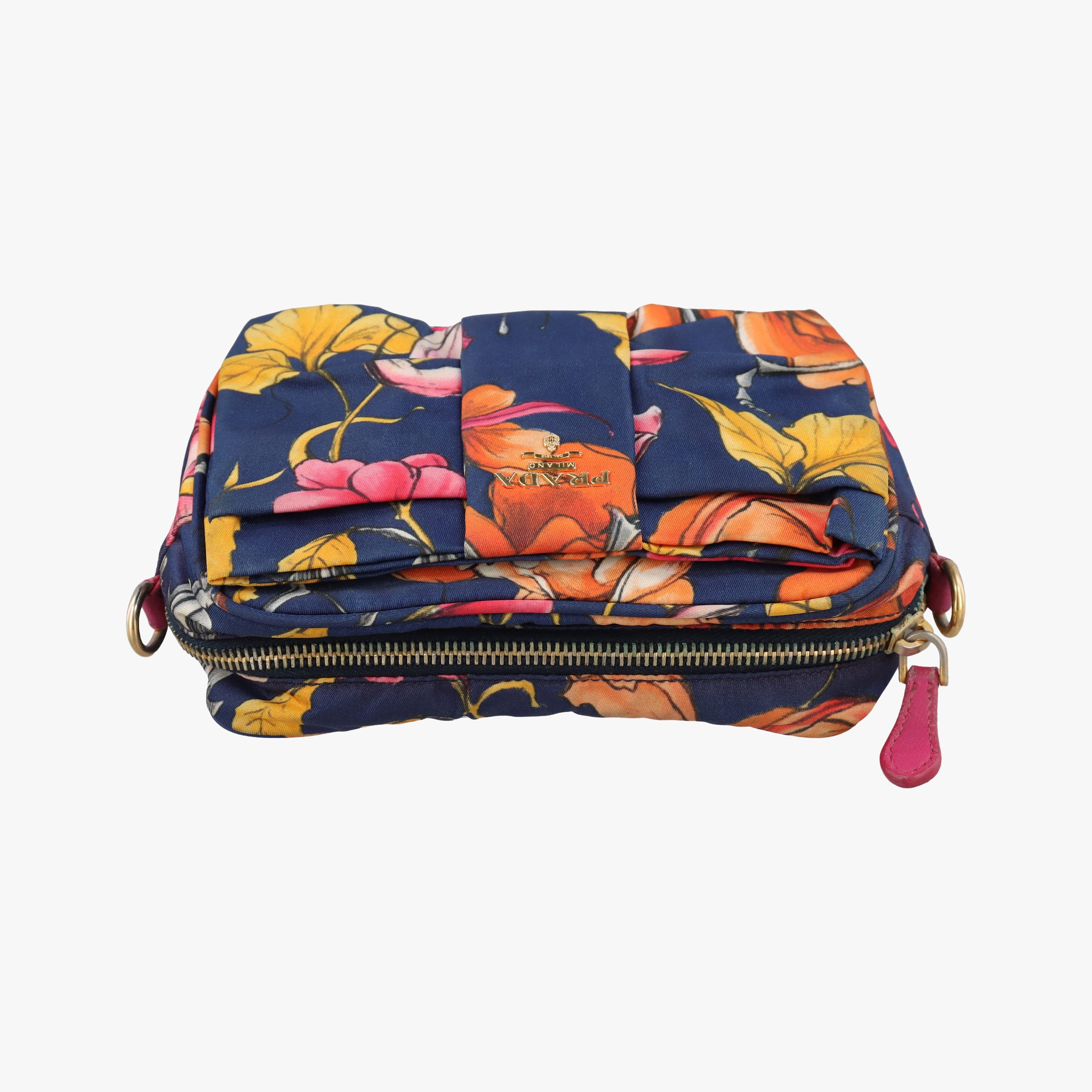 Pre-owned Prada Tessuto Fiocco Multicolour Nylon×Leather 1NF005 shoulderbag | stylenewstar