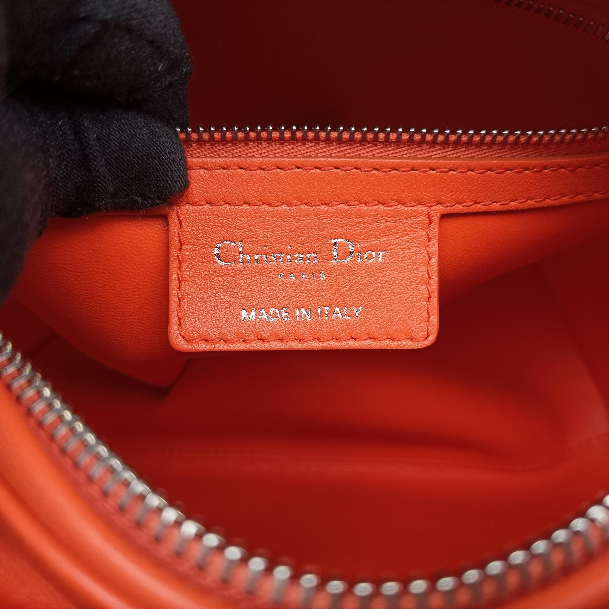 Pre-owned Christian Dior Lady Dior White × Orange × Multicolor Straw×Leather  shoulderbag | stylenewstar