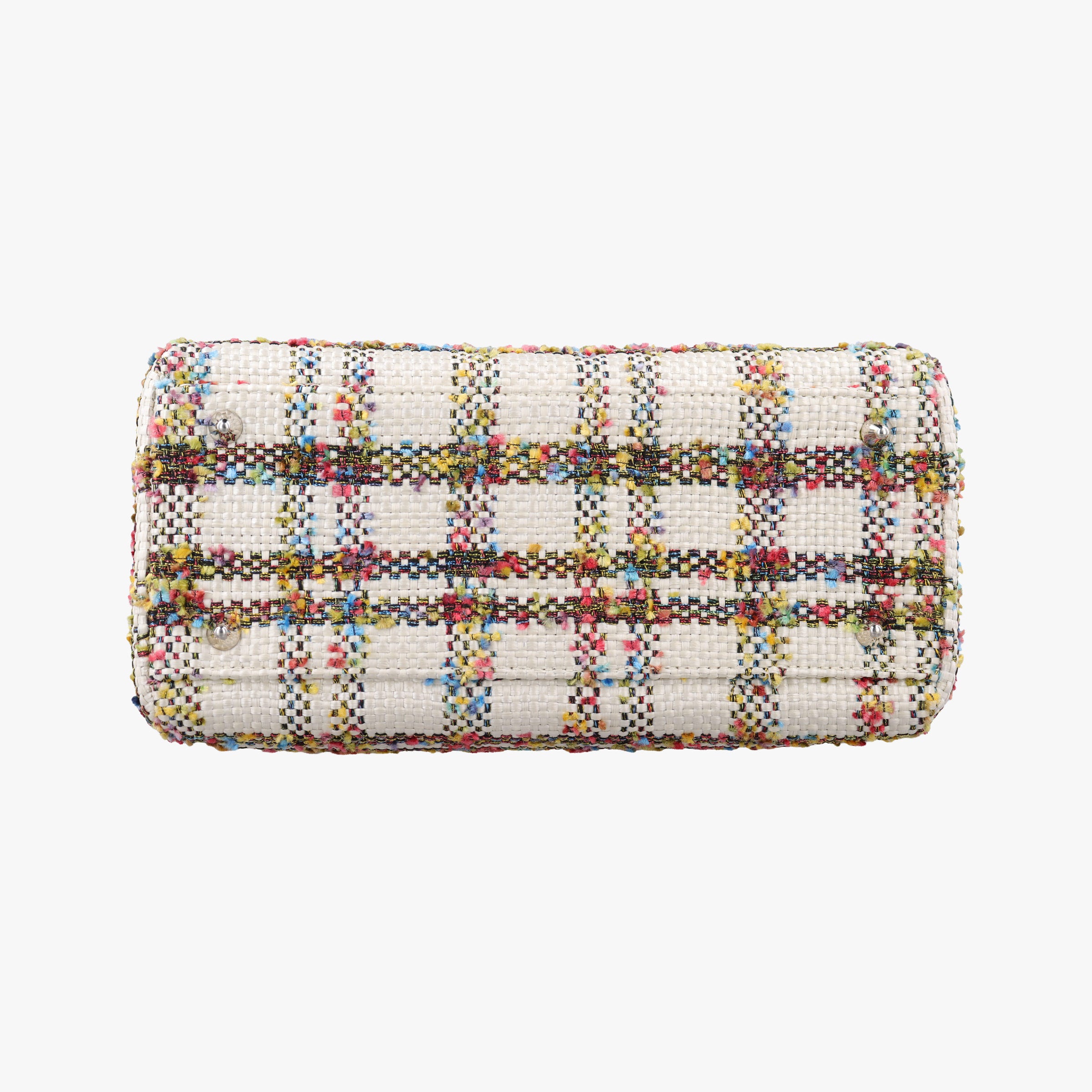 Pre-owned Christian Dior Lady Dior White × Orange × Multicolor Straw×Leather  shoulderbag | stylenewstar