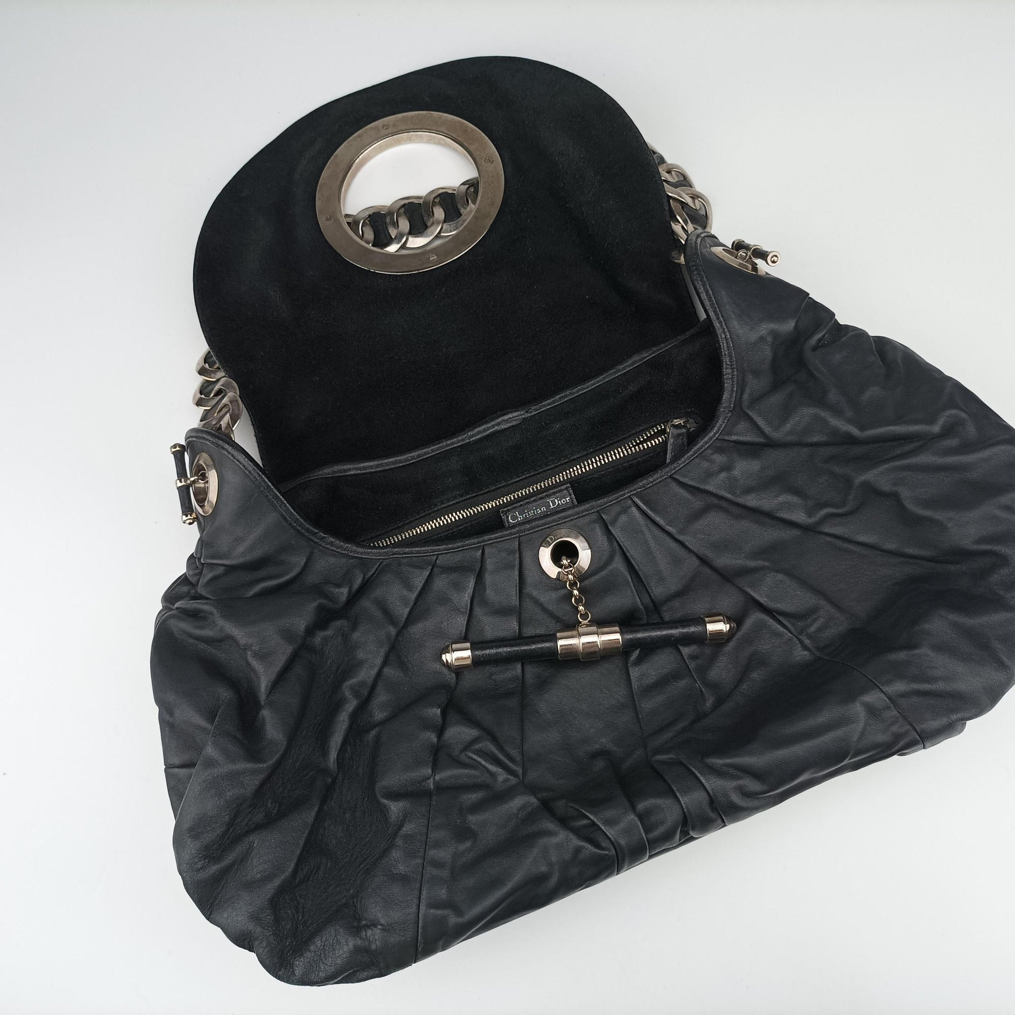 Secondhand Christian Dior Jazz Club Black leather  handbag | stylenewstar