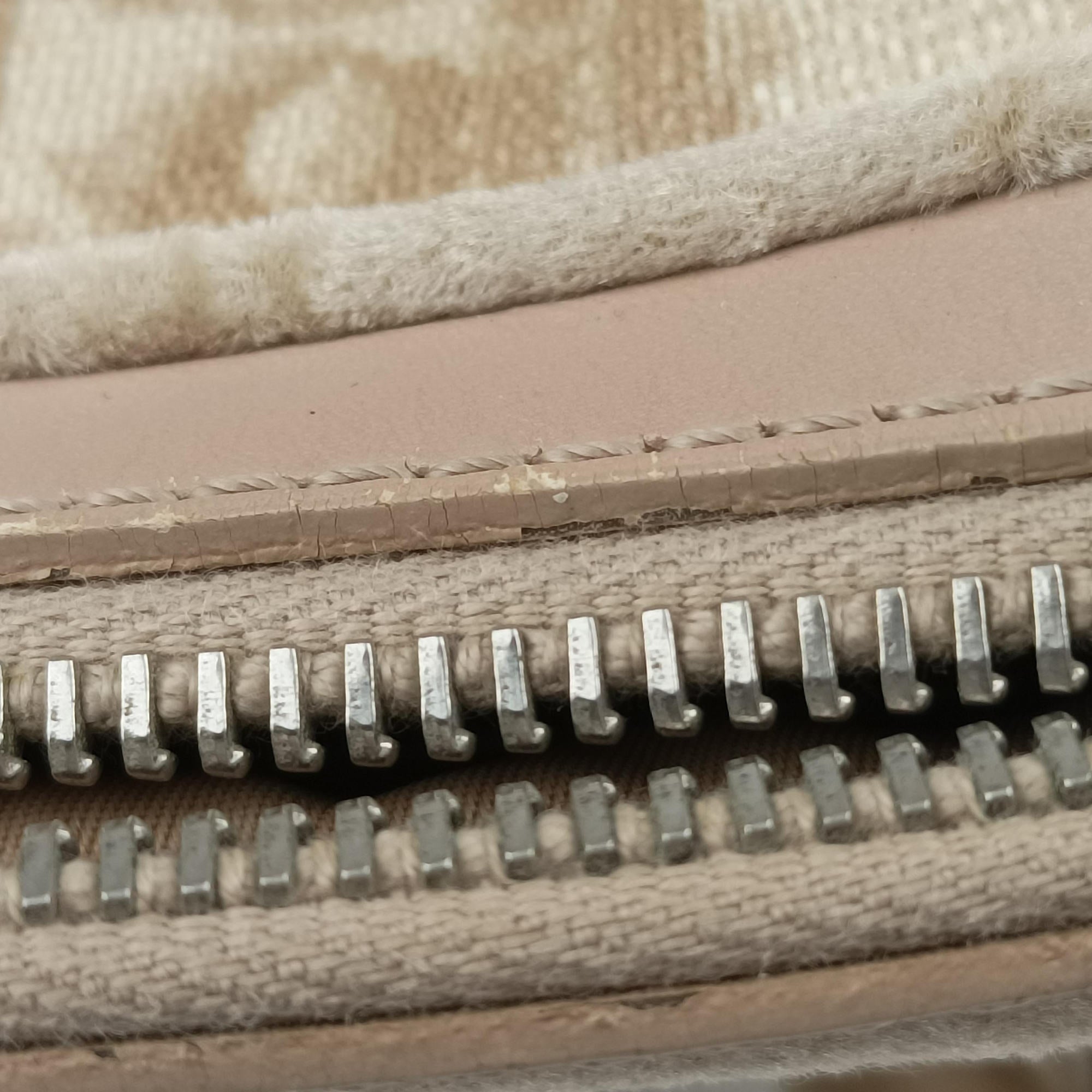 Pre-owned Christian Dior Romantic Trotter Beige x Pink PVC coated canvas x velour  handbag | stylenewstar