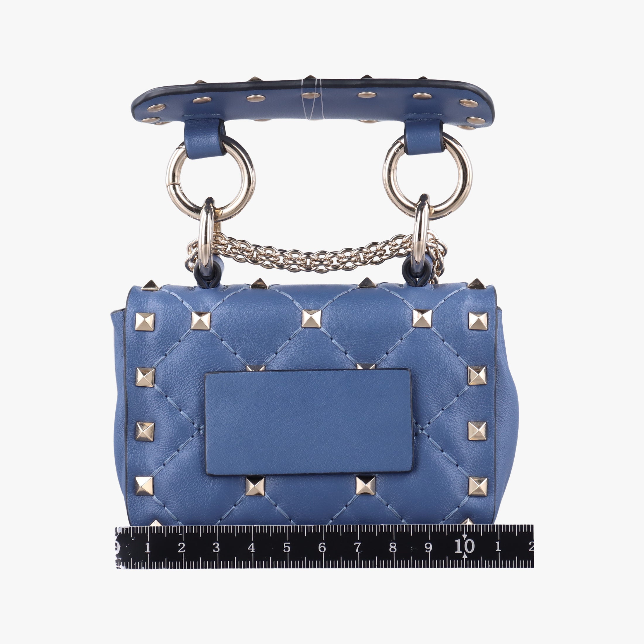 Pre-owned Valentino Rockstud SPIKE UP Blue Leather  shoulderbag | stylenewstar