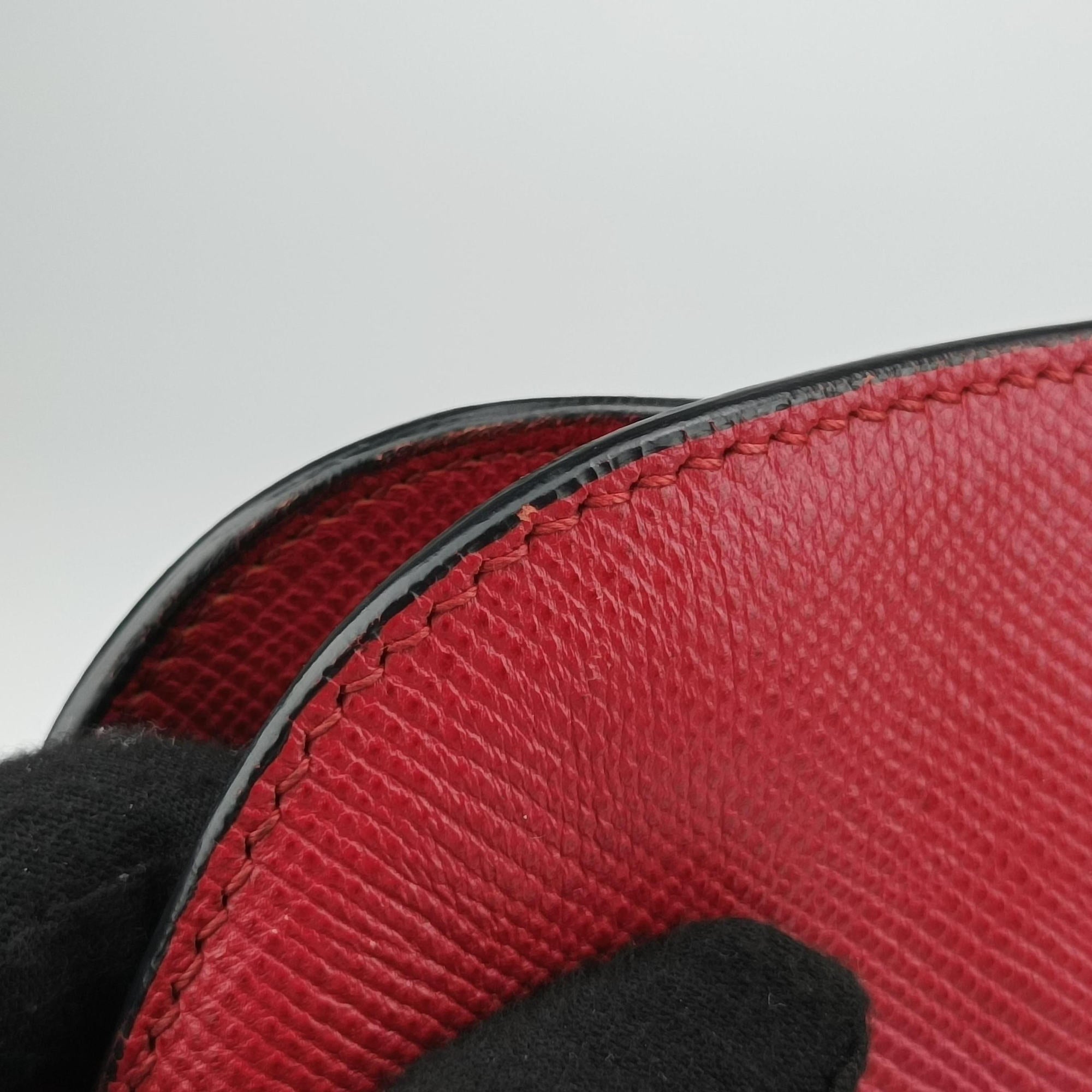 Pre-owned Prada Promenade Studded Red SAFFIANO Leather BN2753 shoulderbag | stylenewstar