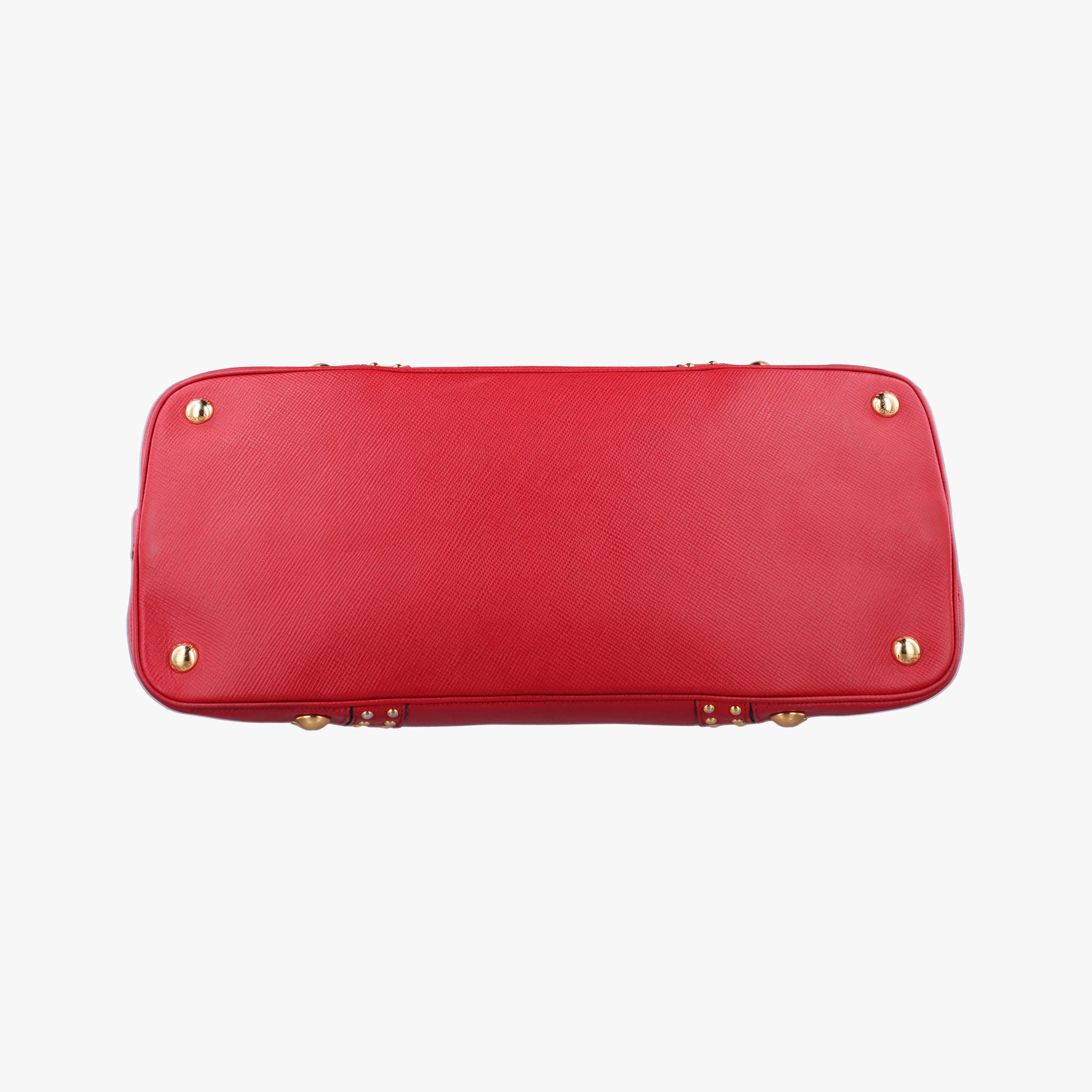 Pre-owned Prada Promenade Studded Red SAFFIANO Leather BN2753 shoulderbag | stylenewstar
