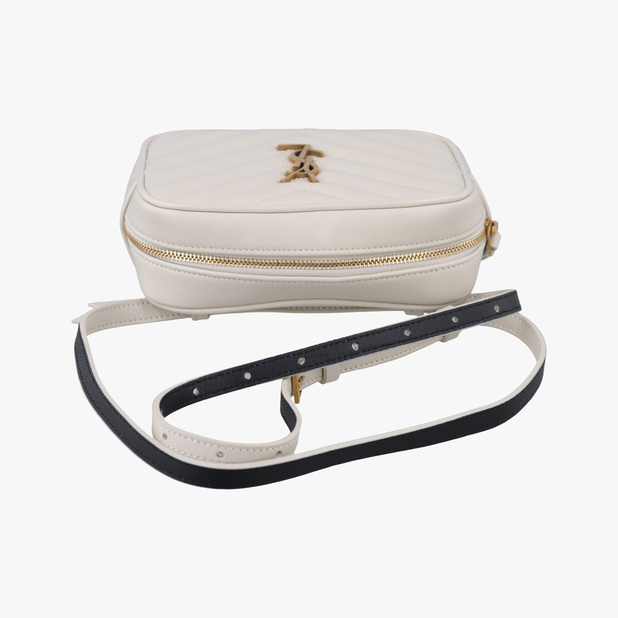 Pre-owned Yves Saint Laurent Lou camera White Leather 534817 shoulderbag | stylenewstar