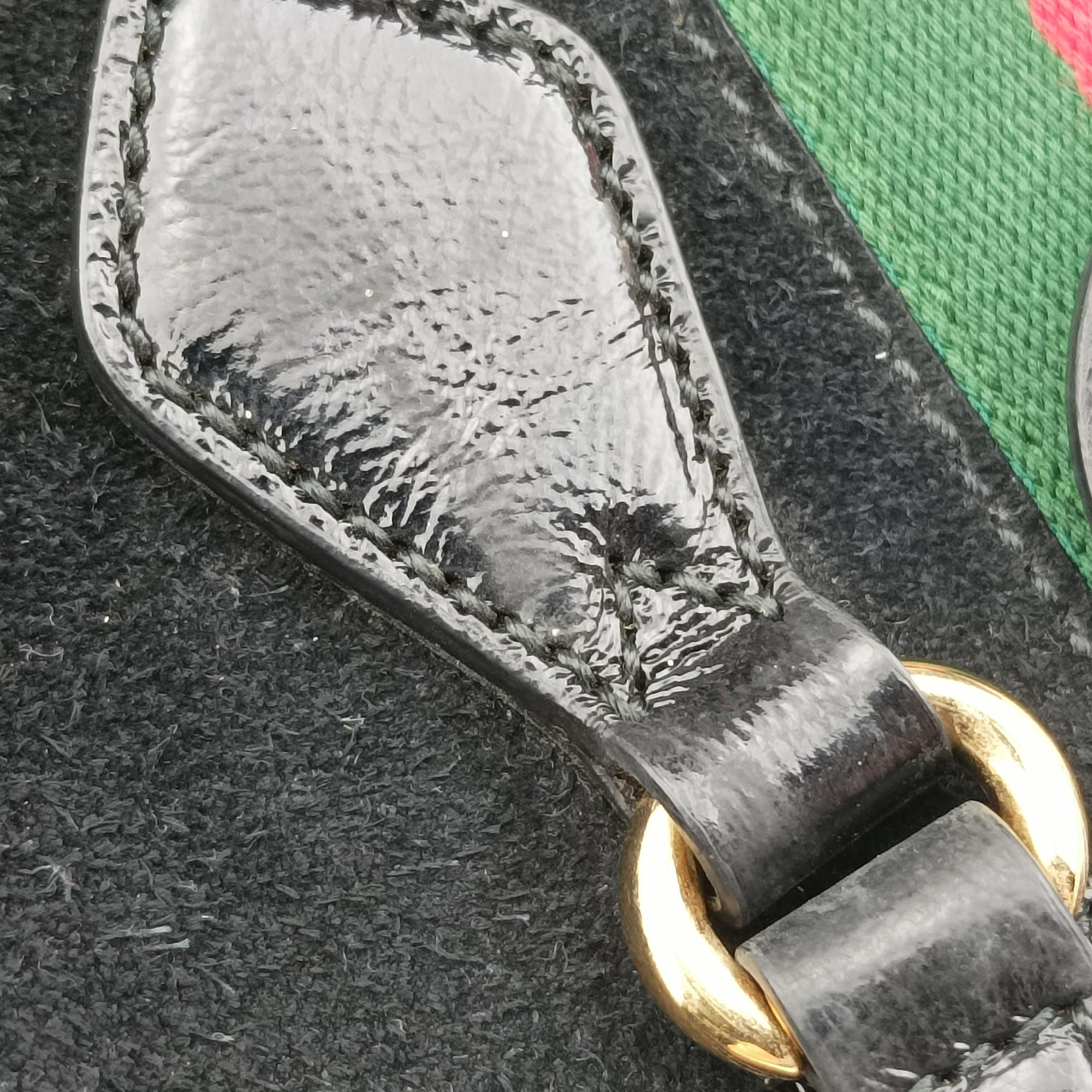 Pre-owned Gucci Ophidia Black×Green×Red Suede×leather 524537 shoulderbag | stylenewstar