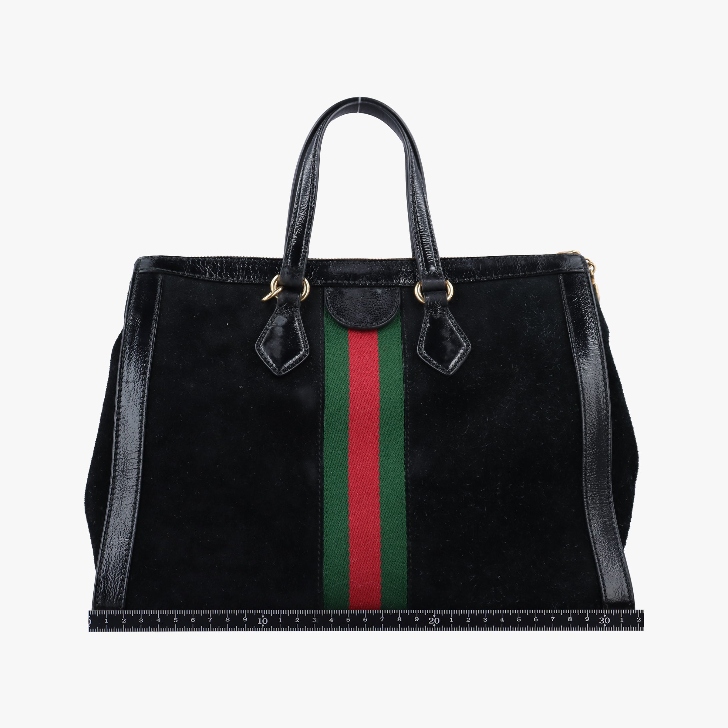 Pre-owned Gucci Ophidia Black×Green×Red Suede×leather 524537 shoulderbag | stylenewstar