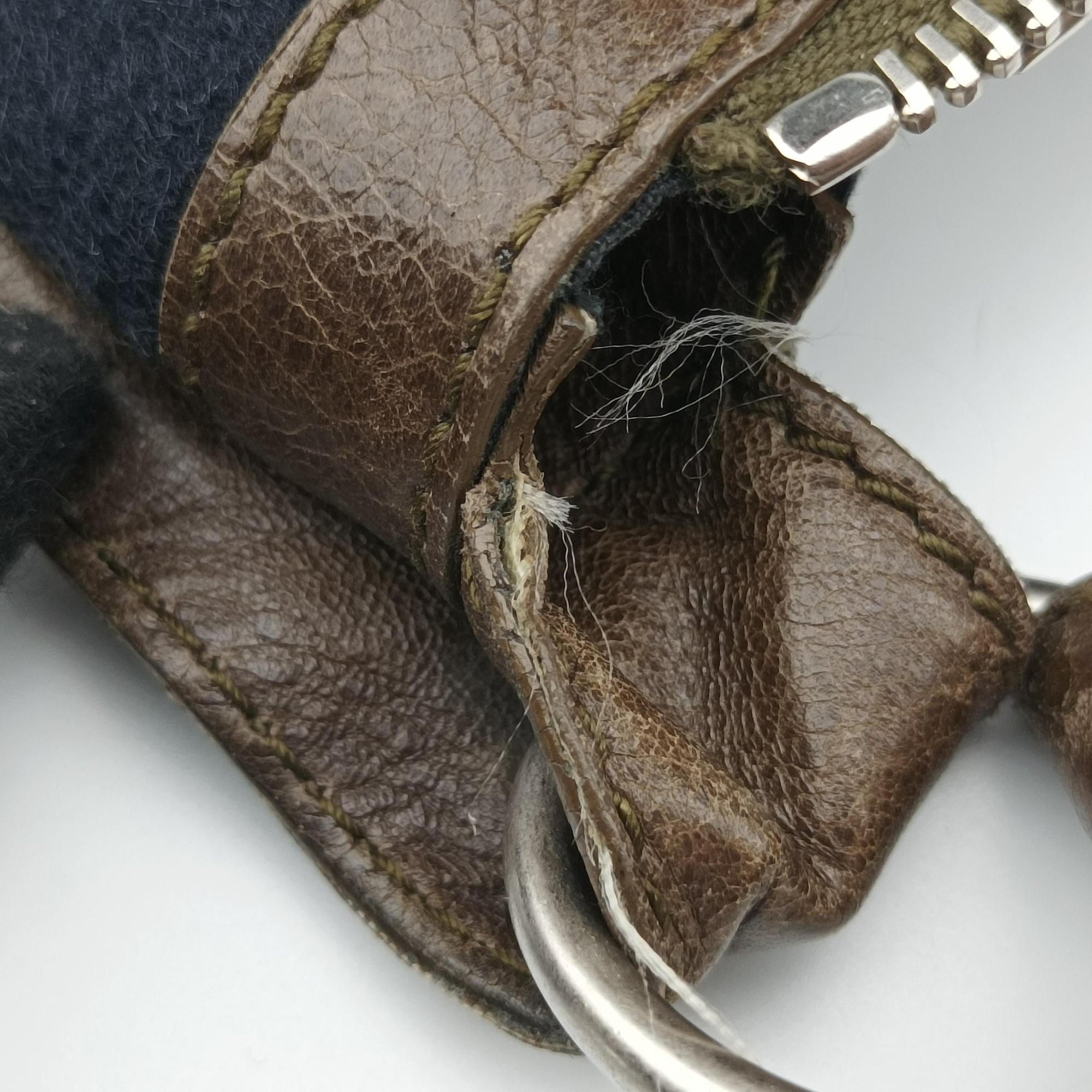 Vintage Balenciaga Day Line Navy Blue × Brown Canvas×Leather  shoulderbag | stylenewstar