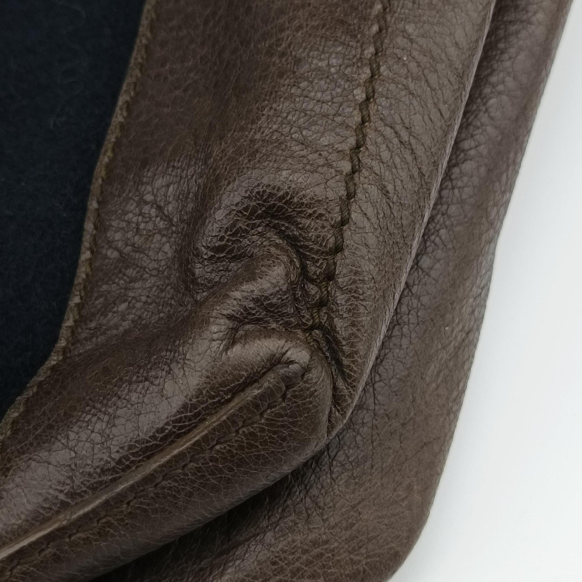 Vintage Balenciaga Day Line Navy Blue × Brown Canvas×Leather  shoulderbag | stylenewstar