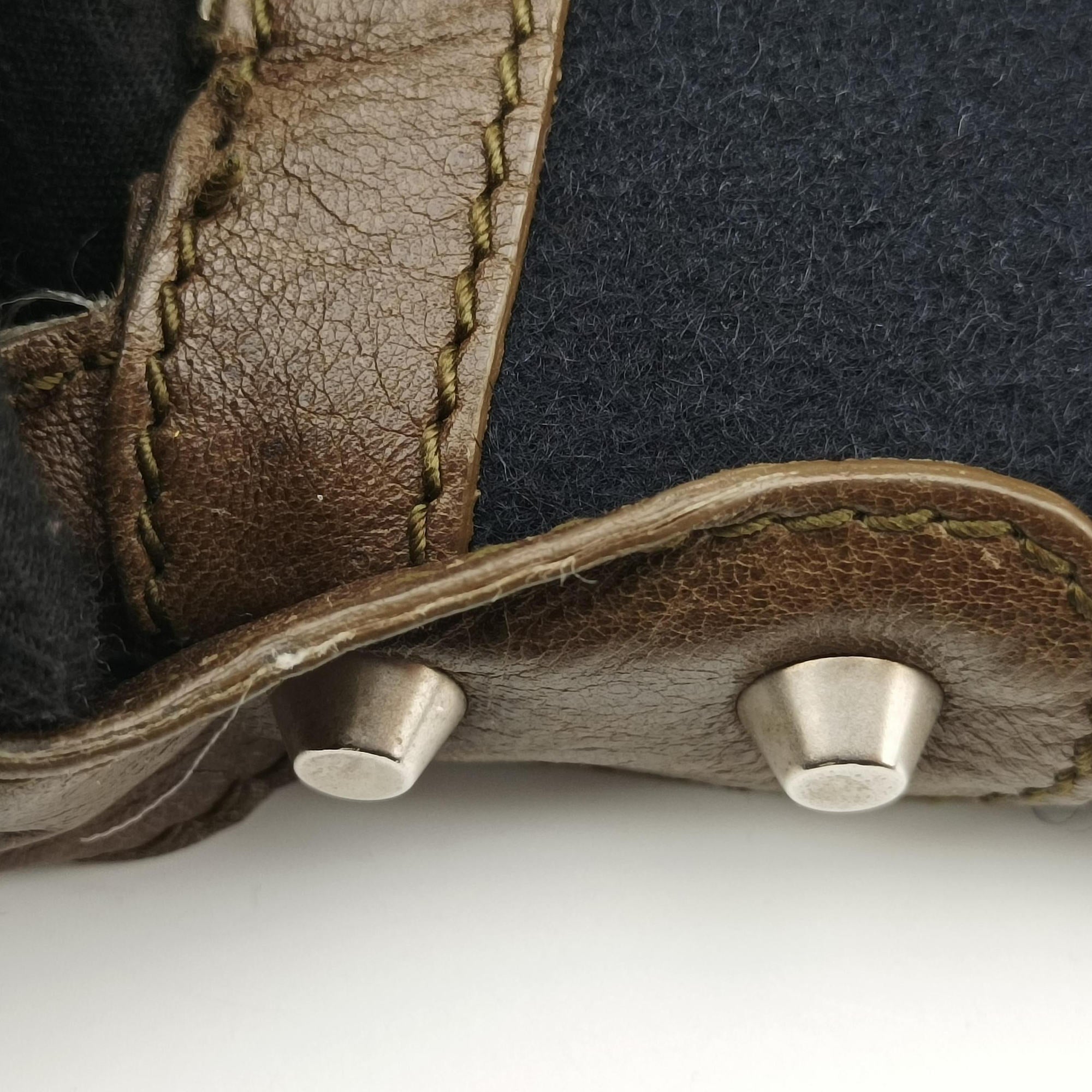 Vintage Balenciaga Day Line Navy Blue × Brown Canvas×Leather  shoulderbag | stylenewstar