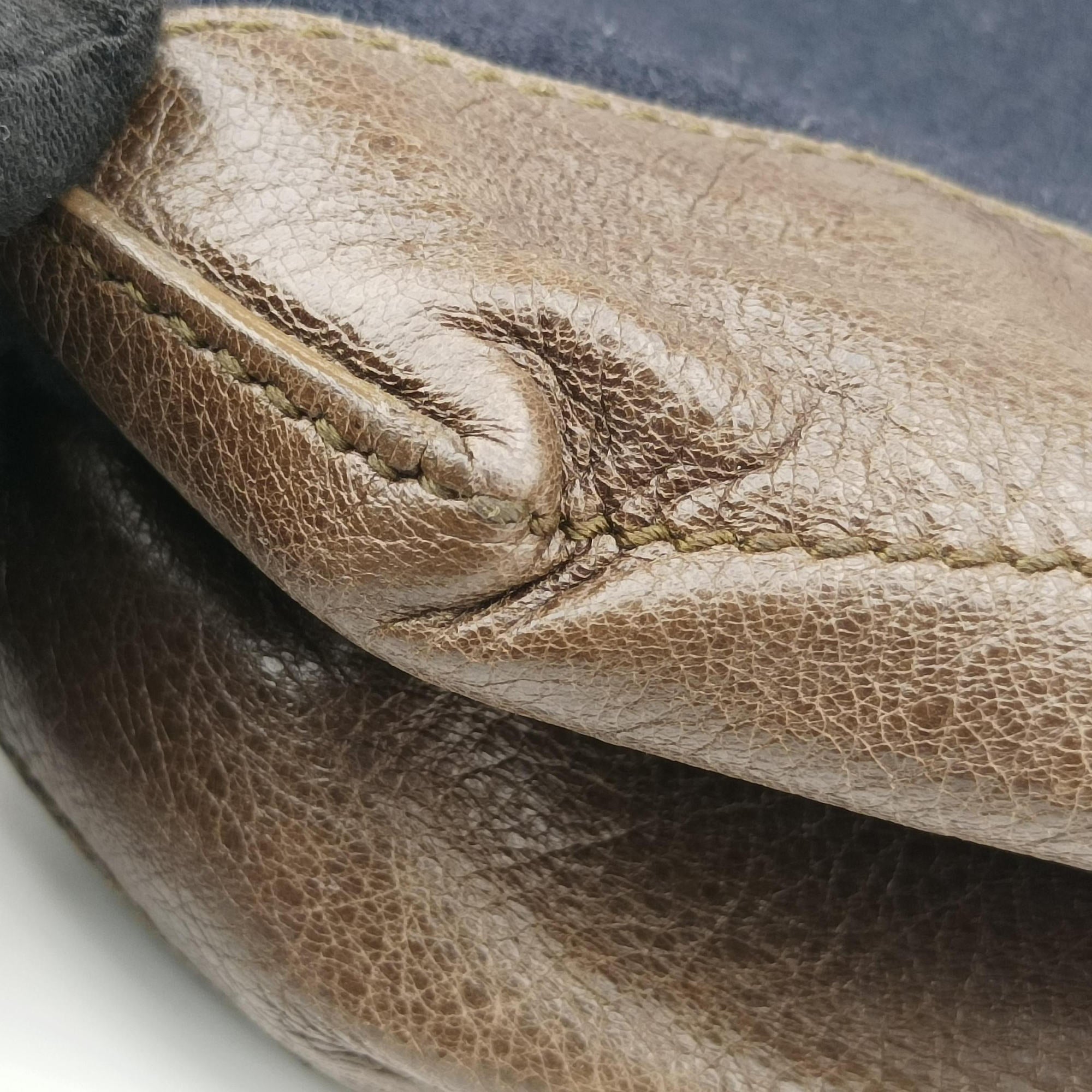 Vintage Balenciaga Day Line Navy Blue × Brown Canvas×Leather  shoulderbag | stylenewstar
