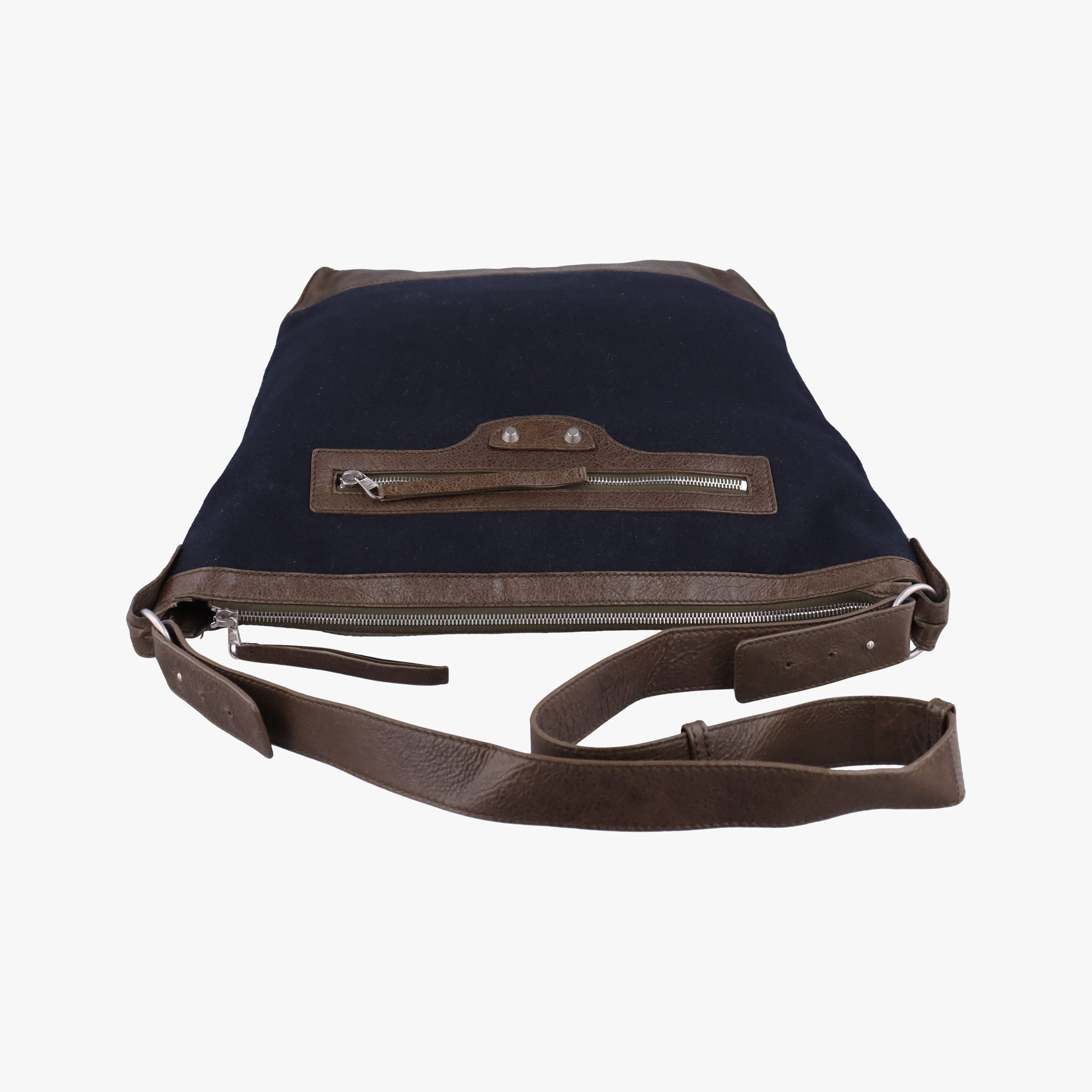 Vintage Balenciaga Day Line Navy Blue × Brown Canvas×Leather  shoulderbag | stylenewstar