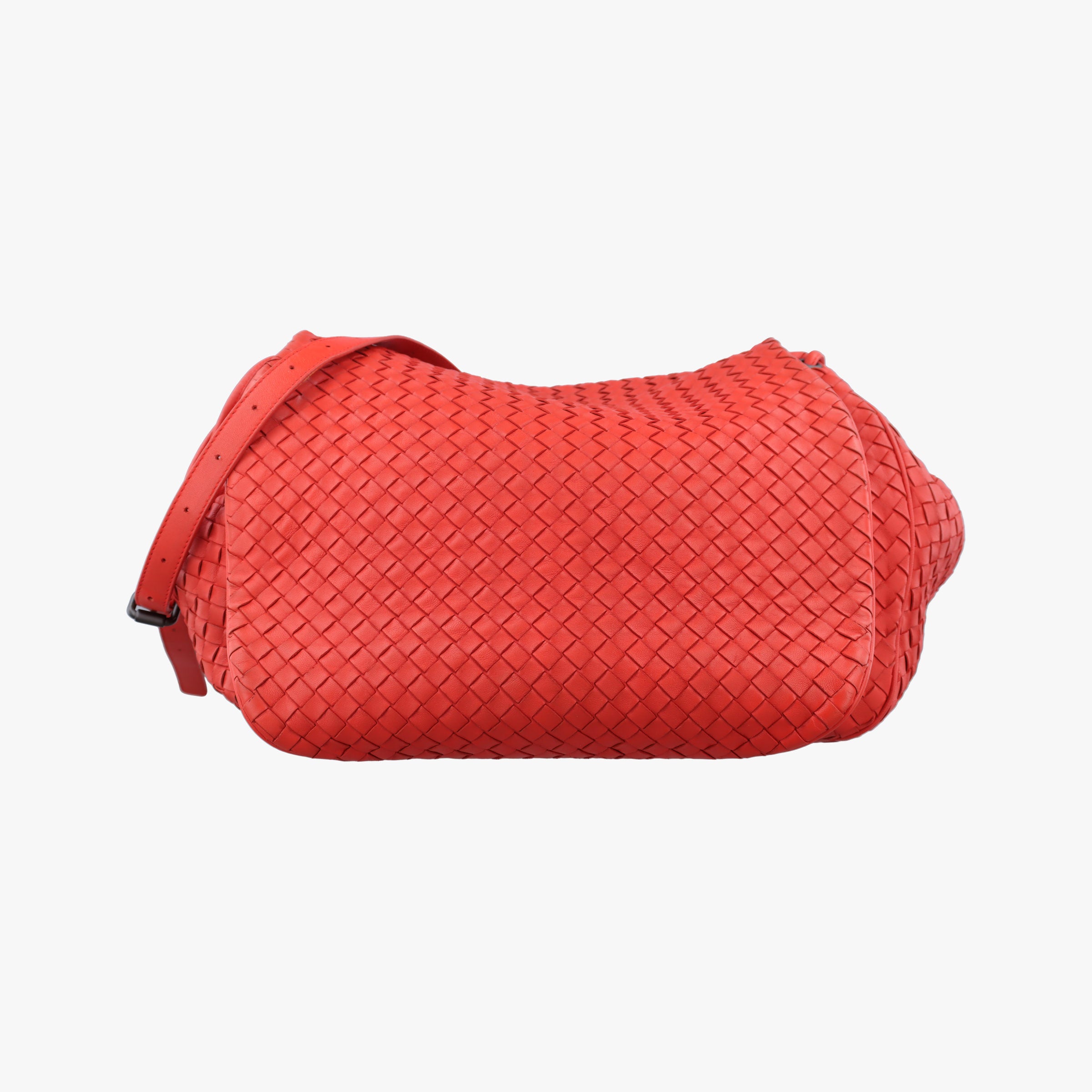 Pre-owned Bottega Veneta Hobo Intrecciato Red lambskin  shoulderbag | stylenewstar